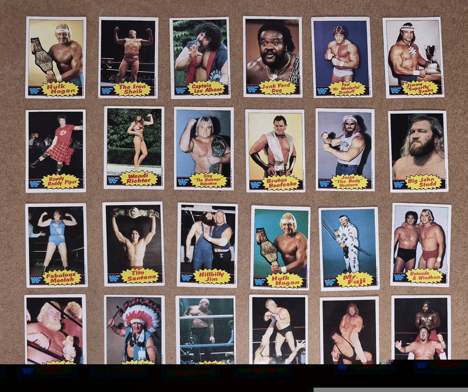 1985 Topps WWF WWE Wrestling 66 Card Set Hulk Hogan RC & 2 Stickers (VG-EX)