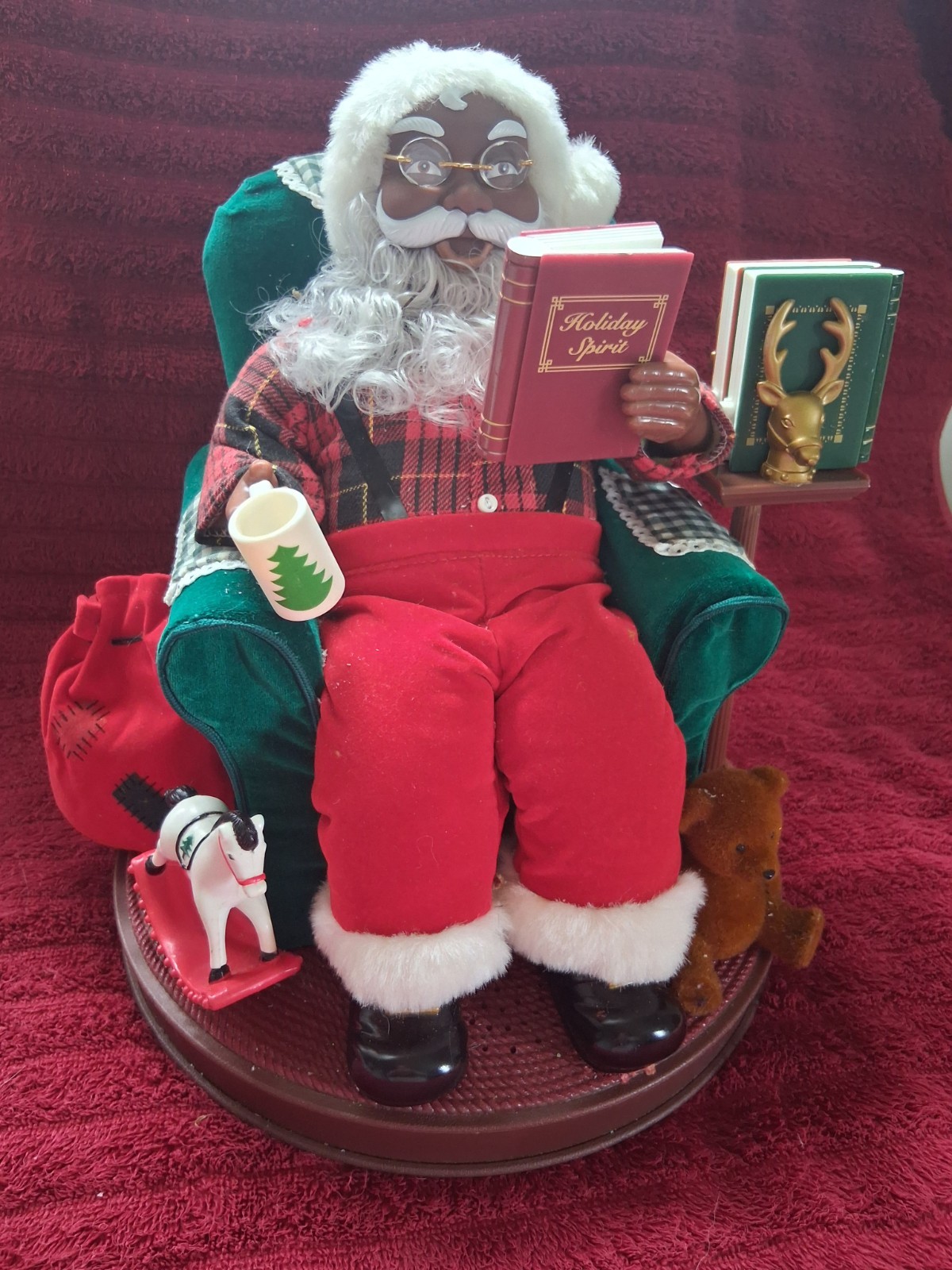 Vintage Avon Santa Read Me A Story 1999 Christmas Animated Tested Working(missin