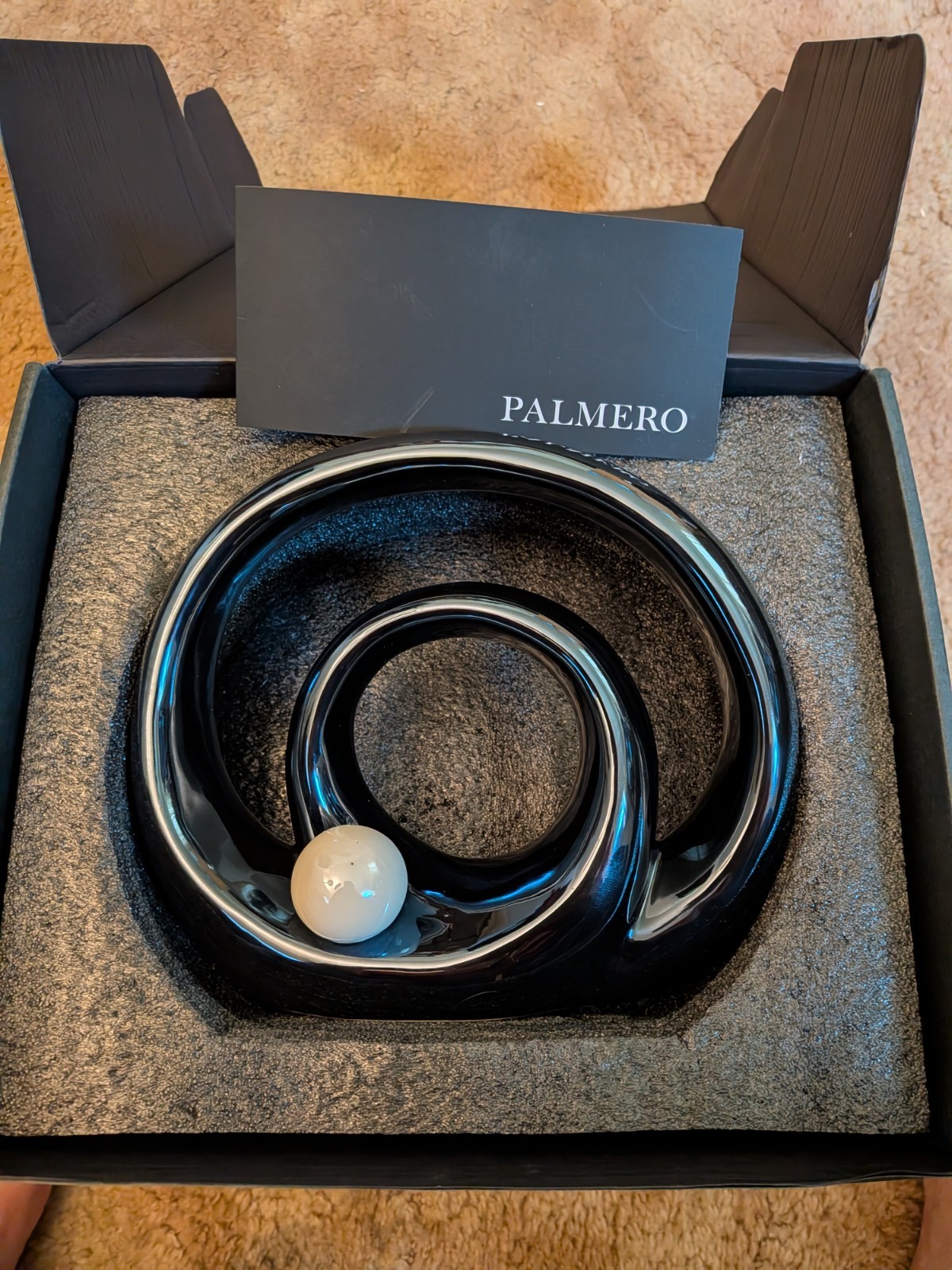 Palmero Opal Centerpiece Glossy Ceramic 7 X 6.5 Beautiful Piece Of Artwork