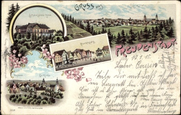 Litho Freudenstadt in the Black Forest, Totale, Hotel, Post Office, Church - 4193725 Litho Freudenstadt in the Black Forest, Totale, Hotel, Post Office, Church - 4193725