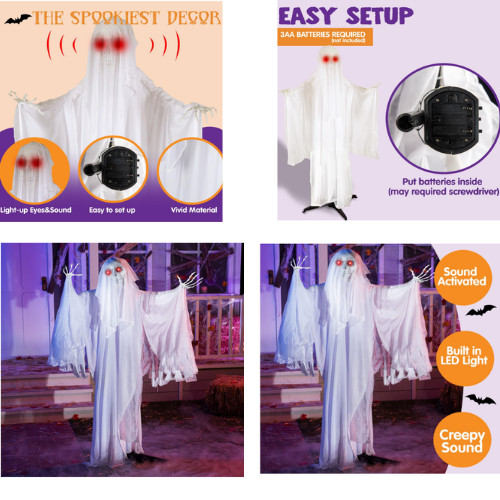 Sound-Actived Skeleton Animatronics Ghost 67