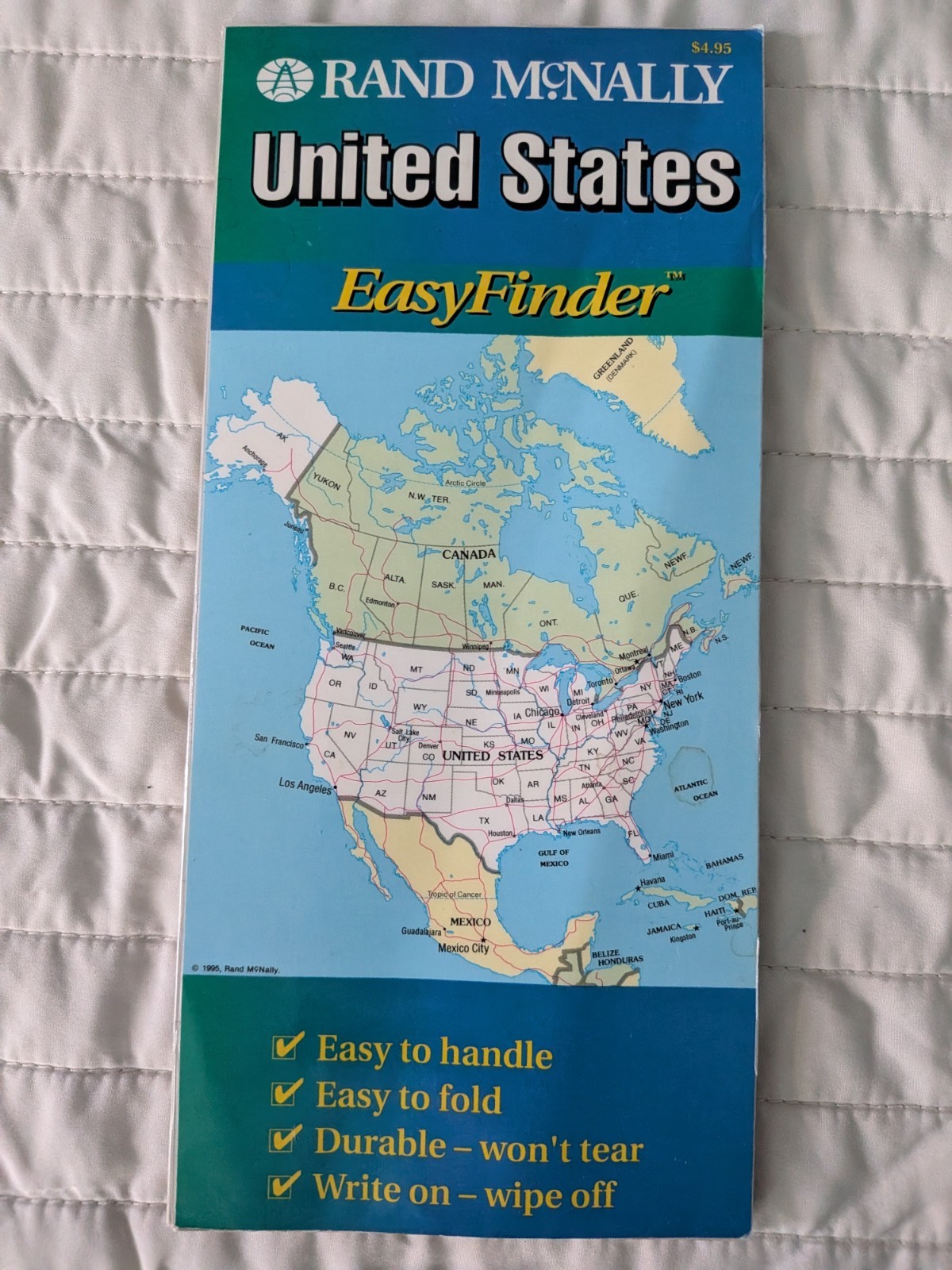 Vtg 1995 Rand McNally United States Easyfinder Map 18