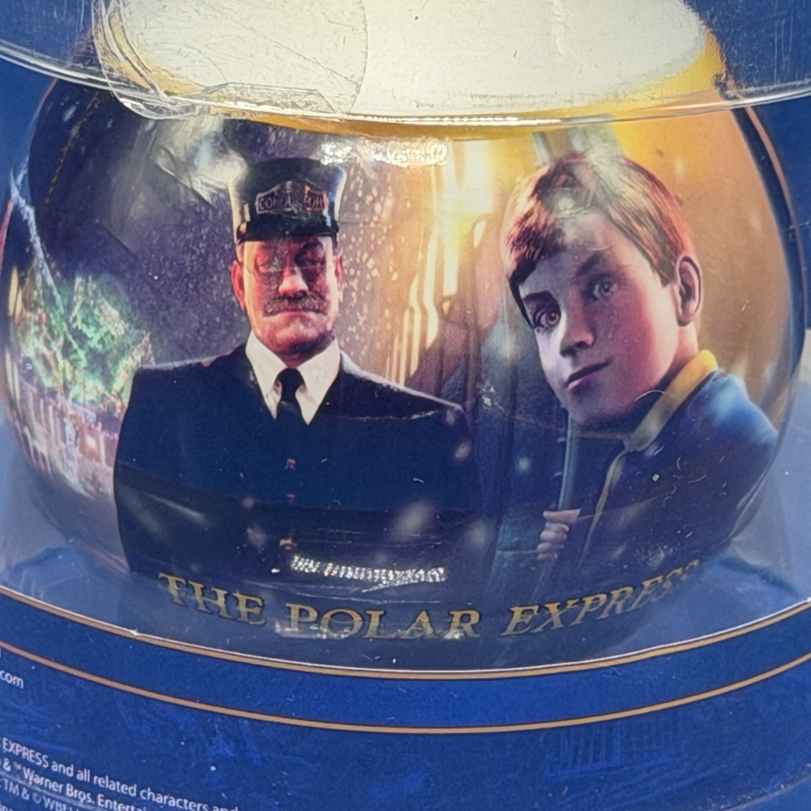 Vintage Warner Brothers Polar Express Glass Christmas Tree Ornament New In Box