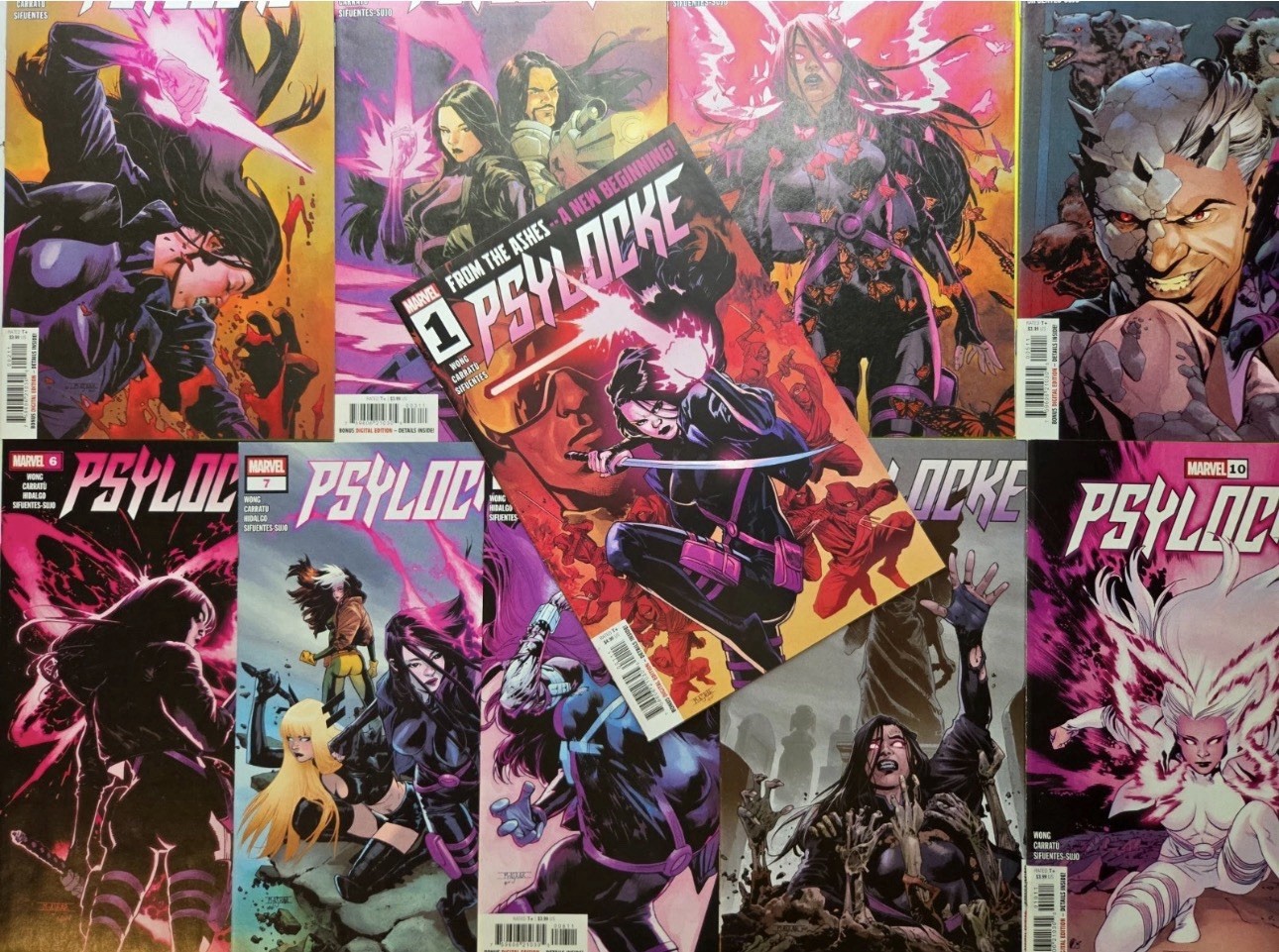 Psylocke 1-10 Complete Run Comic Lot Run Set Marvel Comics