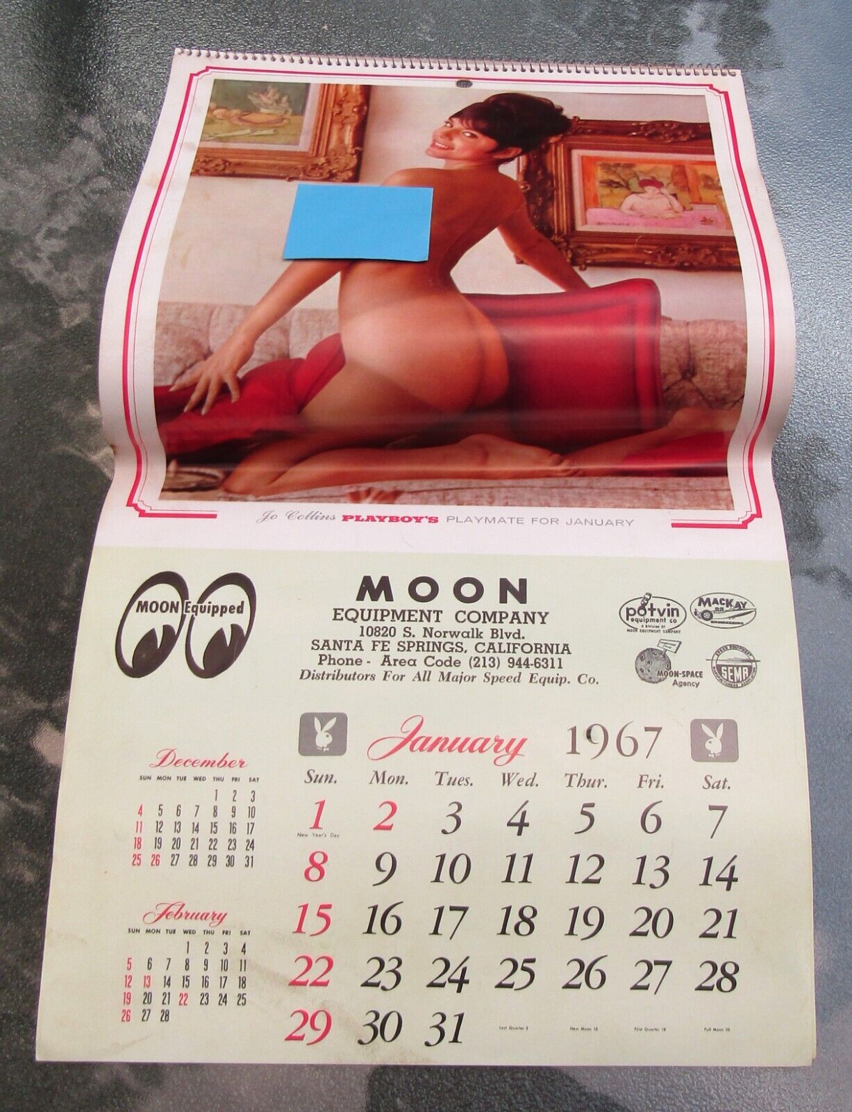 1967 MOON Automotive Speed Shop MOON Equipped Playboy Playmate Calendar RARE wow