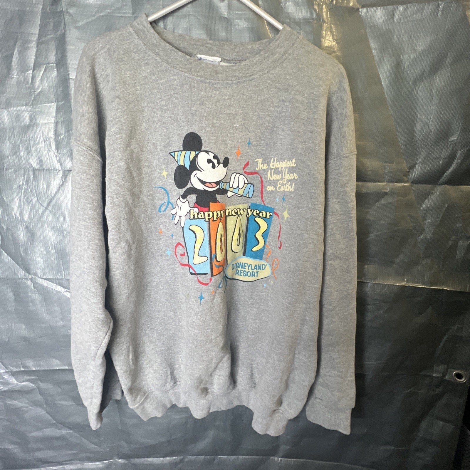 Vtg Disneyland 2003 Happy New Year Sweatshirt Mickey XL