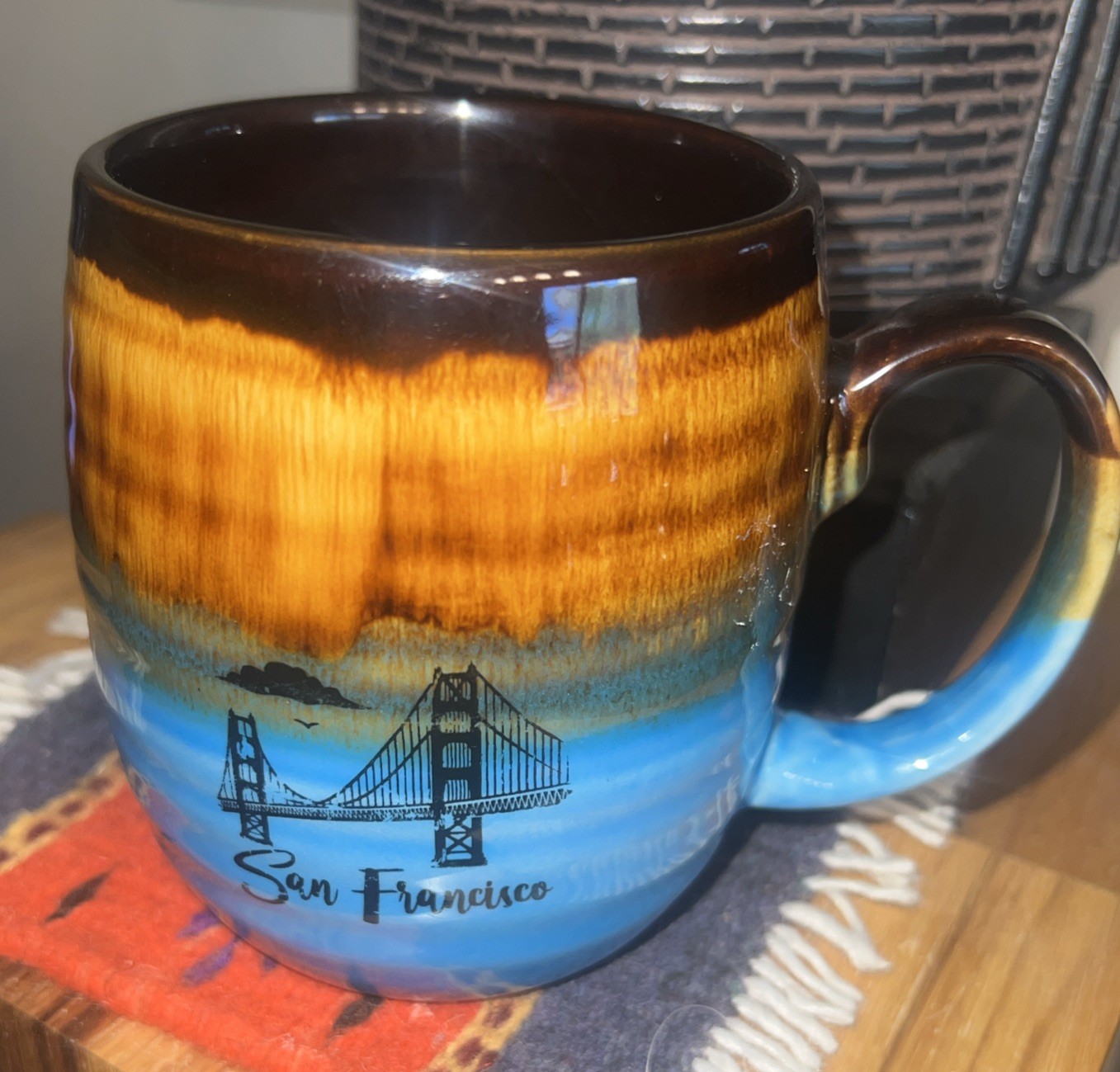 Vintage Souvenir Coffee Mug San Francisco Bay Bridge Nice