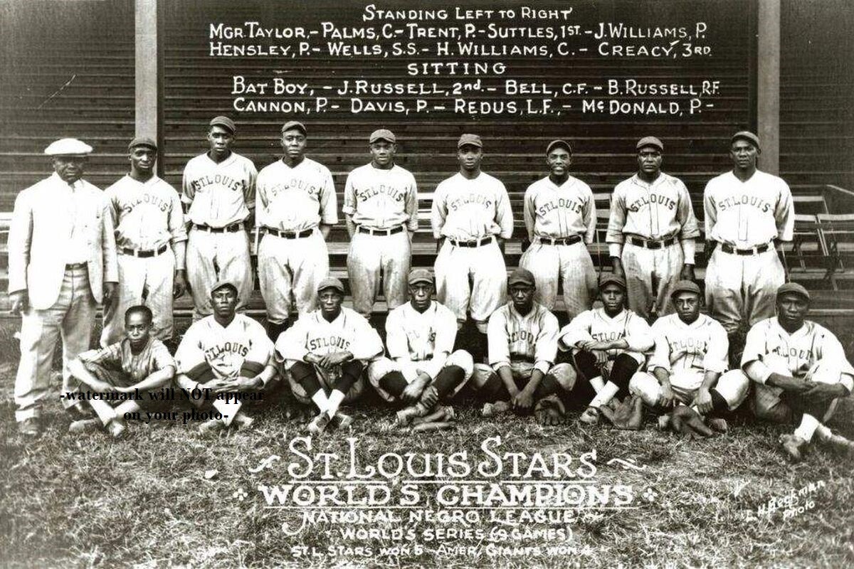 1928 St Louis Stars Team PHOTO Negro League Baseball Champs, Cool Papa Bell