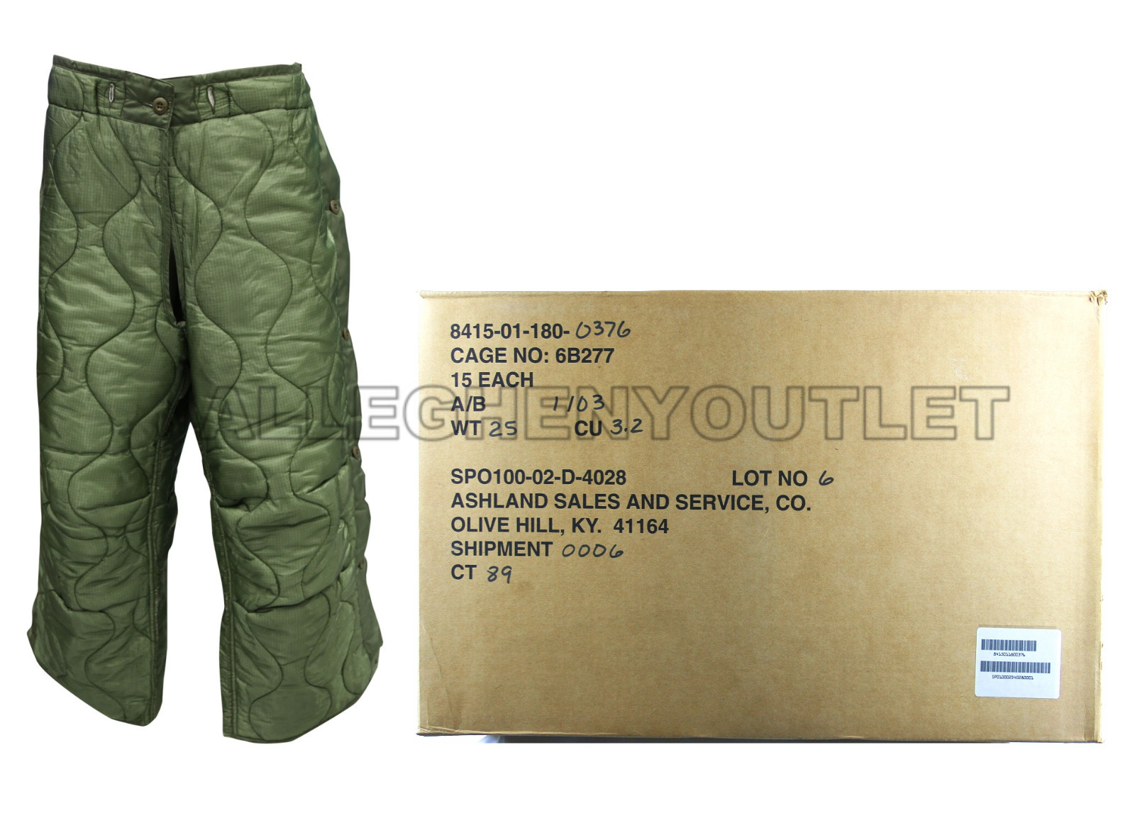 US ARMY Military Insulated Thermal Hunting M65 TROUSER PANTS LINER LSR Large NEW