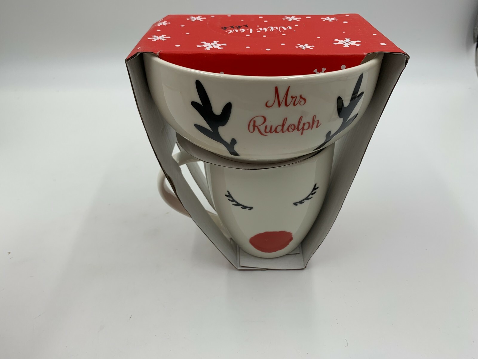 Eaton Fine Dining Christmas Mrs. Rudolph Bowl & Mug Set AA01B30001 Eaton Fine Dining Christmas Mrs. Rudolph Bowl & Mug Set AA01B30001