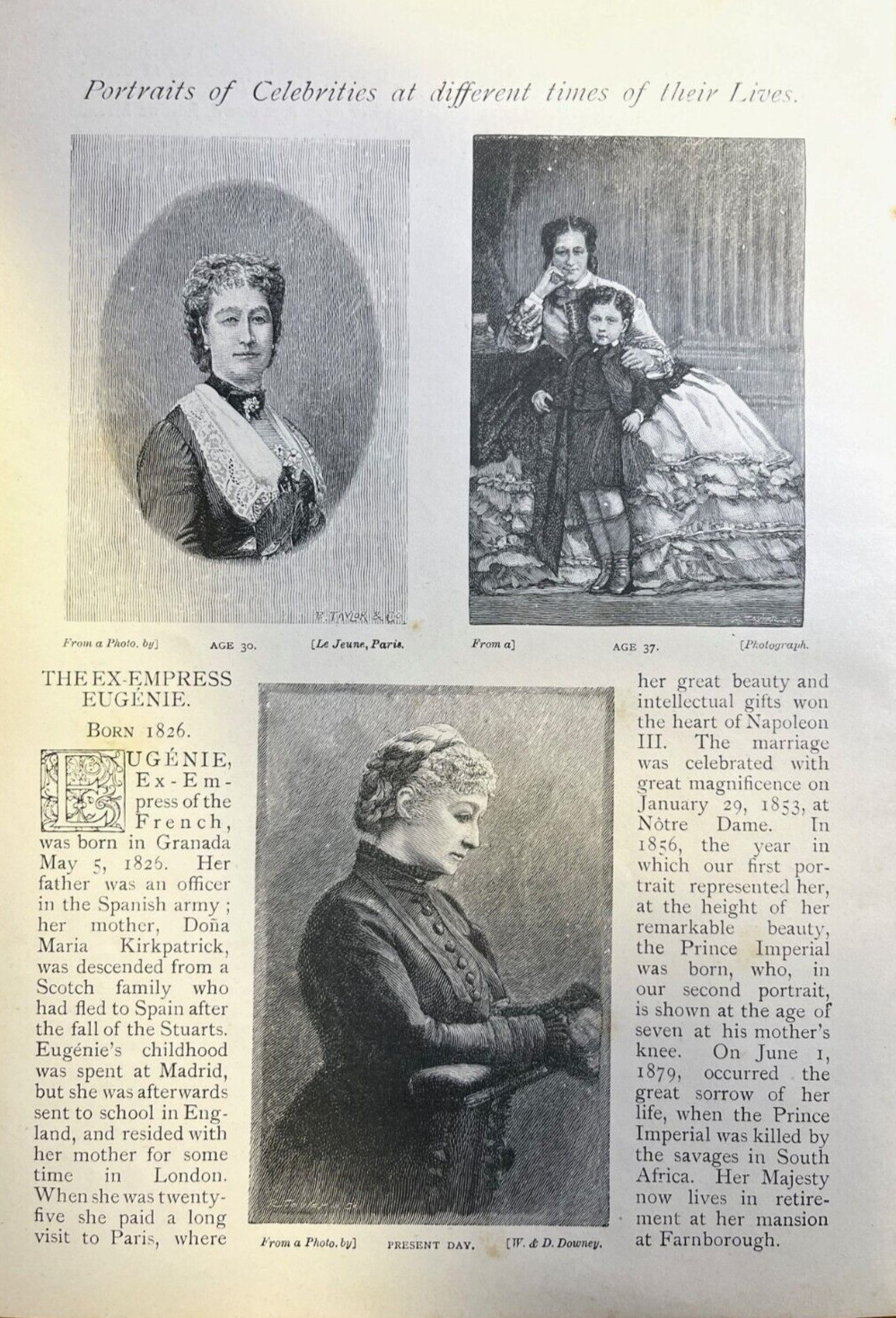1891 Empress Eugenie of France