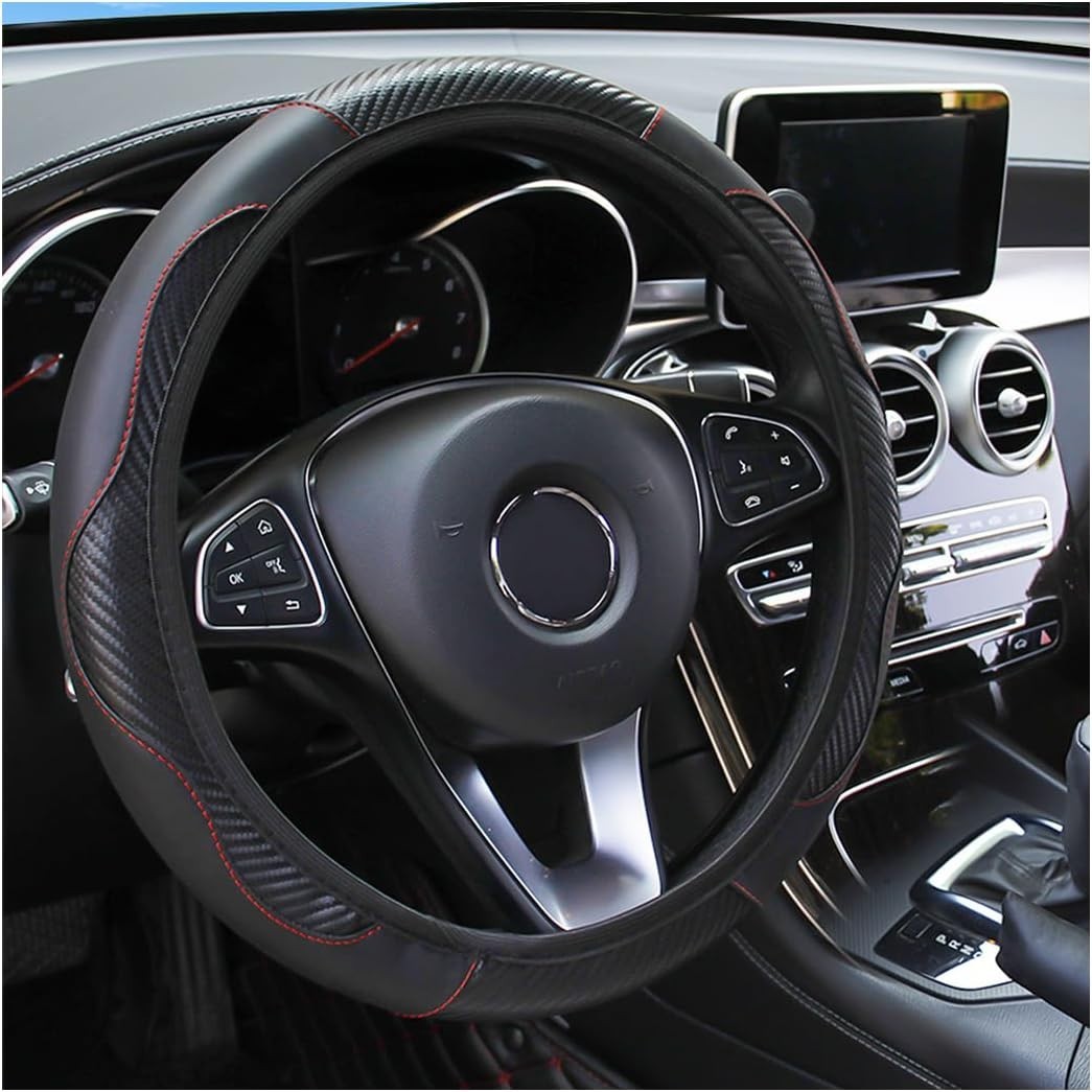 Funda de cuero para volante Protector de rueda de coche de ajuste Universal