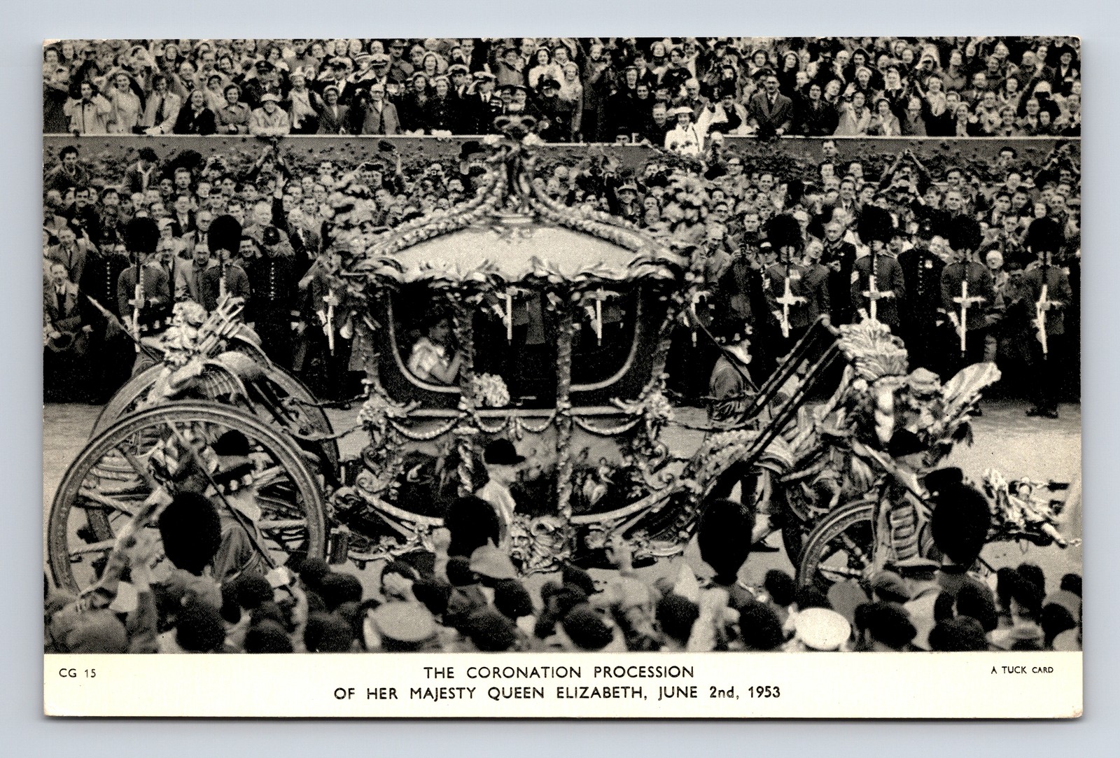 c1953 Tuck\'s Coronation Day Queen Elizabeth Carriage Postcard