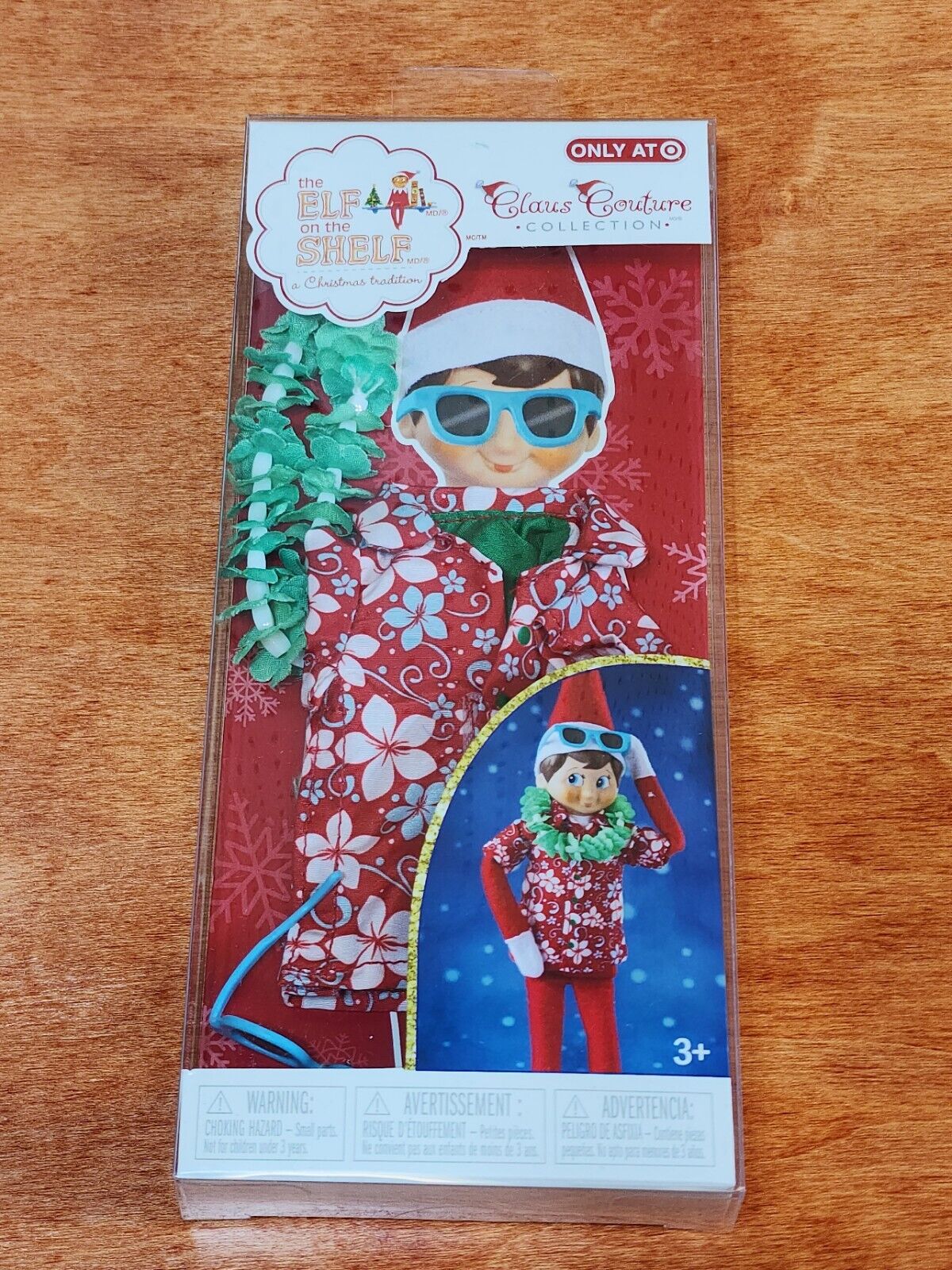 The Elf on the Shelf Ho Ho Ho Hawaiian Shirt Lei Sunglasses Claus Couture 