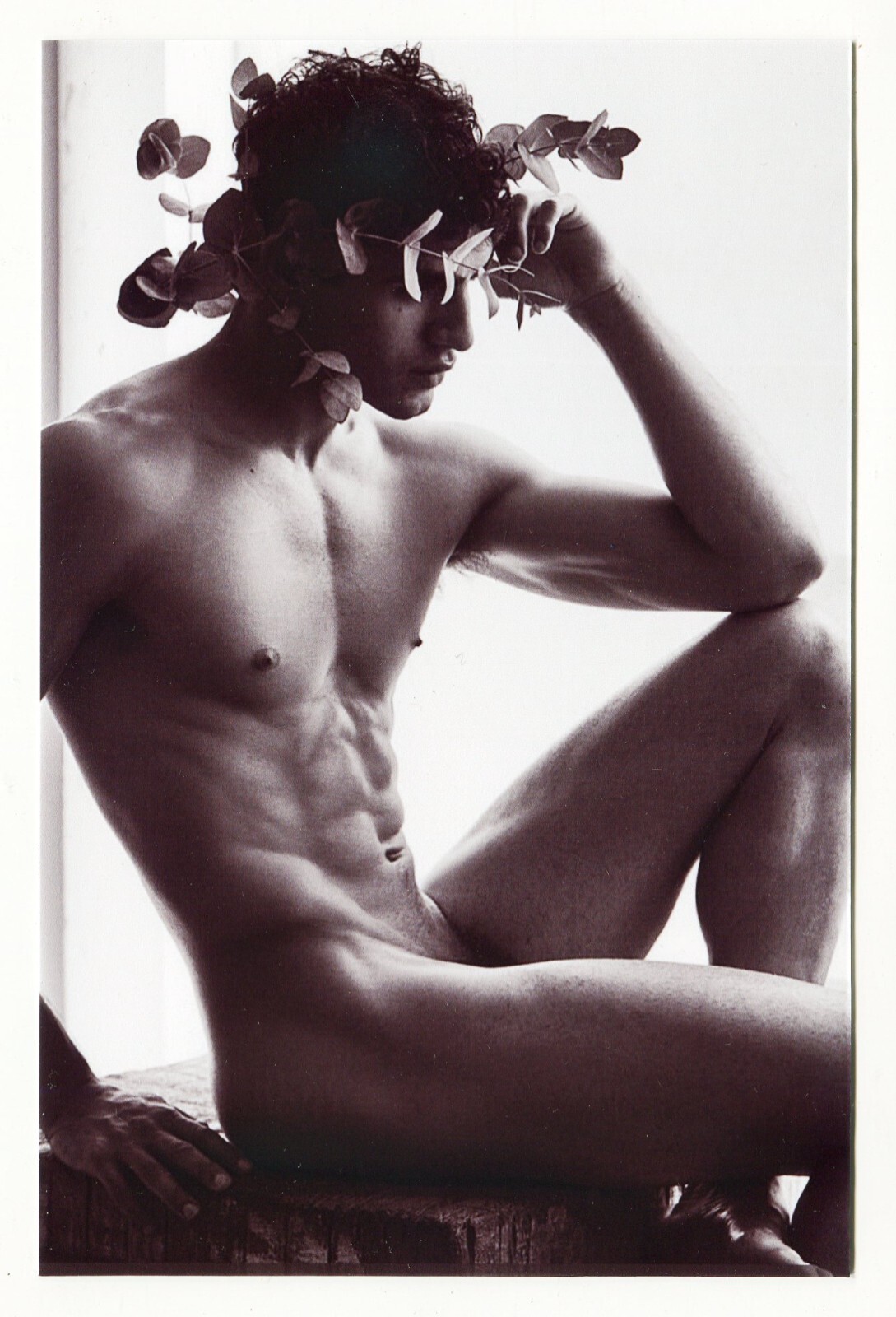 REPRINT Shirtless Handsome young man gay vtg photo
