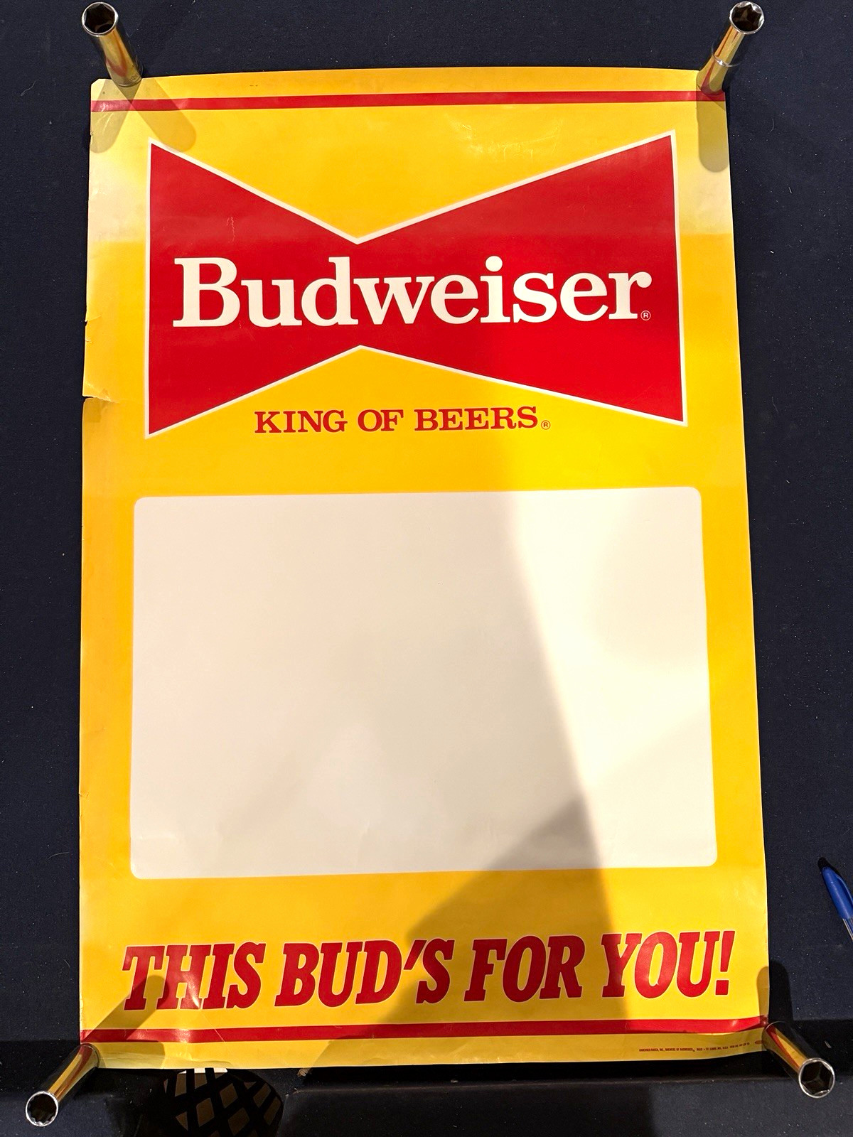 Budweiser King of Beers This Bud\'s For You Breweriana Advertising Sign