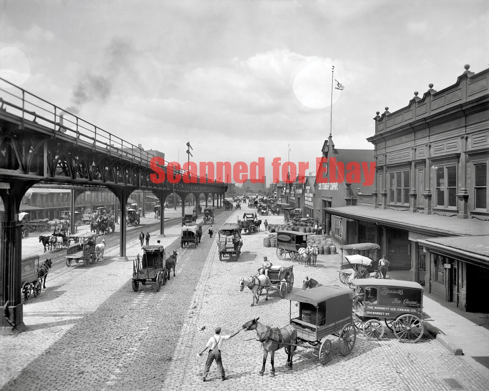 Circa 1908 Philadelphia Delaware Avenue Market Street 8x10 Photo Circa 1908 Philadelphia Delaware Avenue Market Street 8x10 Photo