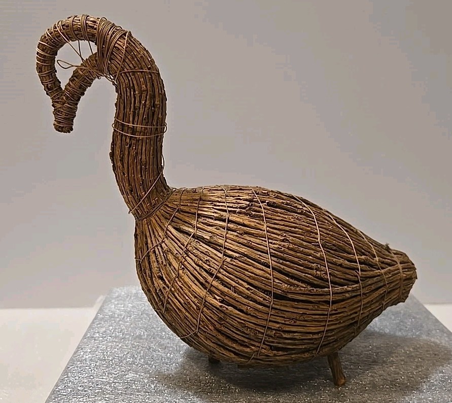 Traditional Canadian Cree Indian Tamarack Twig Goose Decoy ~6.25” X 8” 
