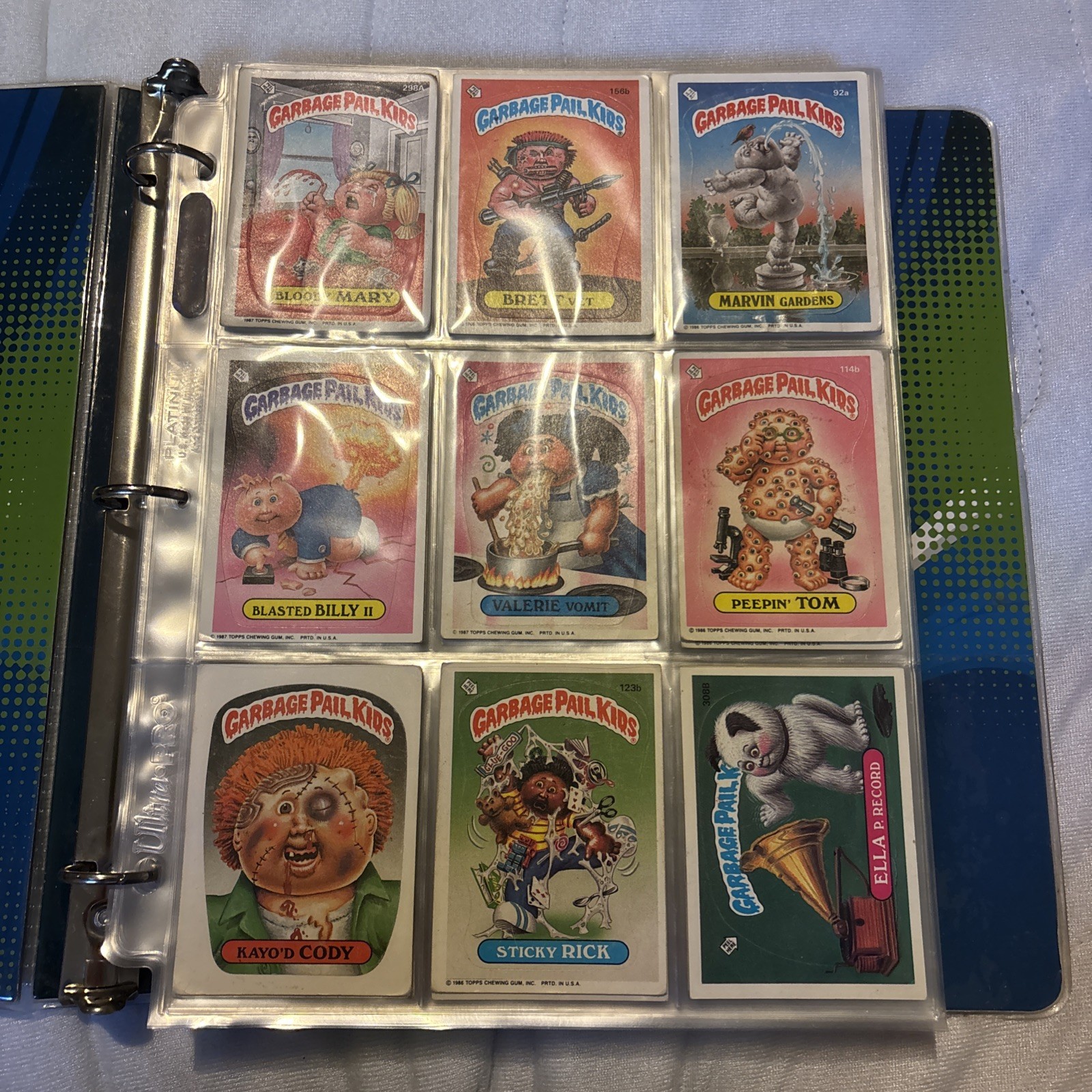 Garbage Pail Kids Lot of 19 Pages 1986 Cards