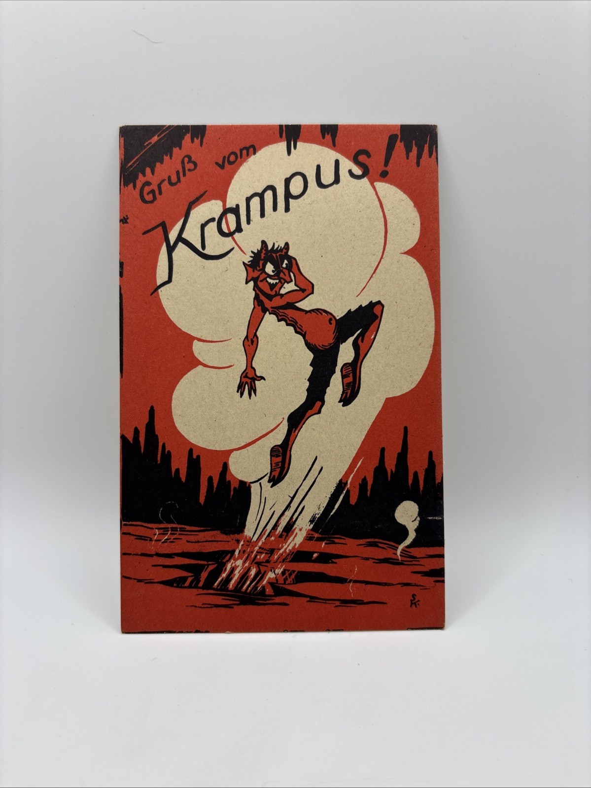 Vintage Devil Postcard, Halloween Theme, Grub Vom Krampus