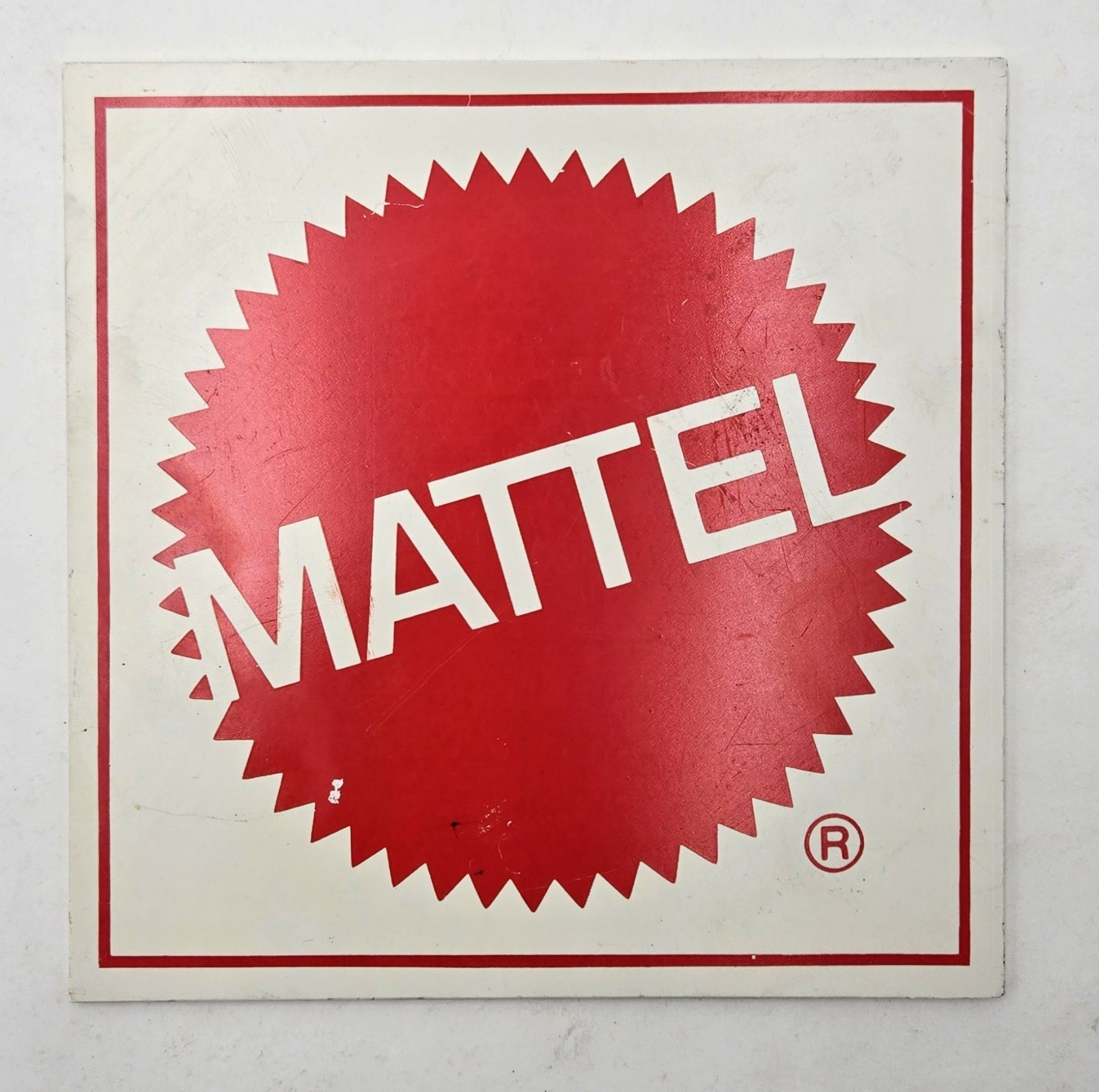 Vintage Mattel Logo Vinyl Store Display Plaque Sign 6x6 Toy Promo