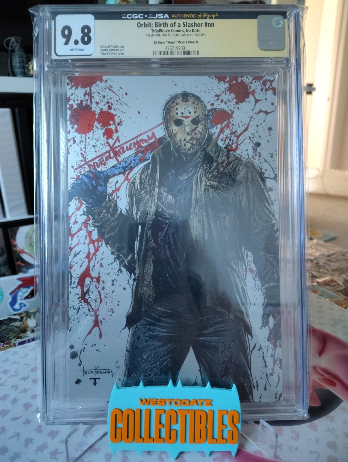 Birth of a Slasher CGC x JSA 9.8 Signed Kirkham Battle Damage Jason GITD Metal