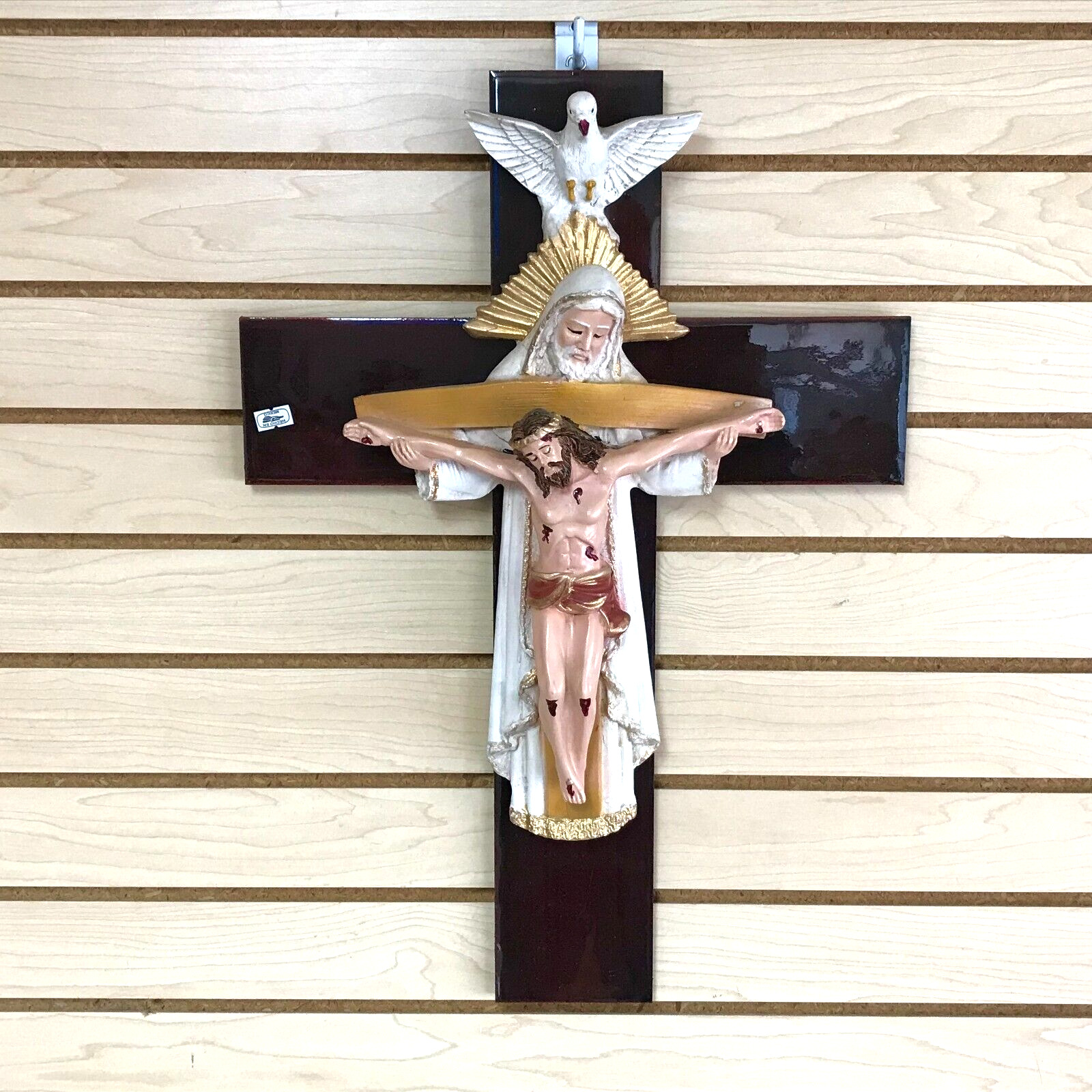 Santsima Trinidad  Cruc. Tabla De Madera - Holy Trinity  Crucifix Plank 22.5\