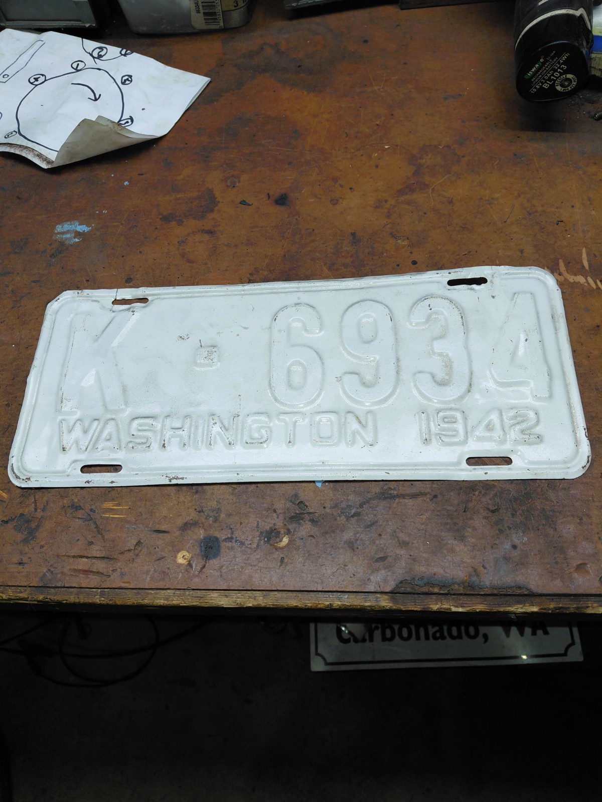 1942 Washington State Automobile License Plate 1942 Washington State Automobile License Plate