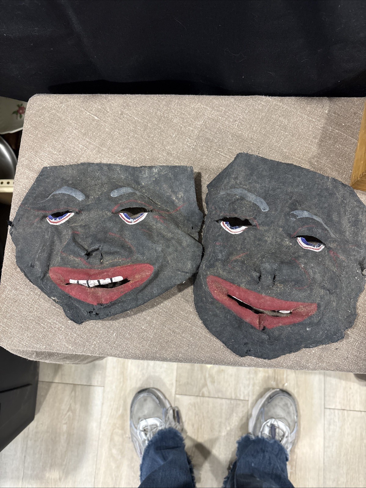 Vintage 1920’s / 1930’s Halloween Masks - Painted Mesh 