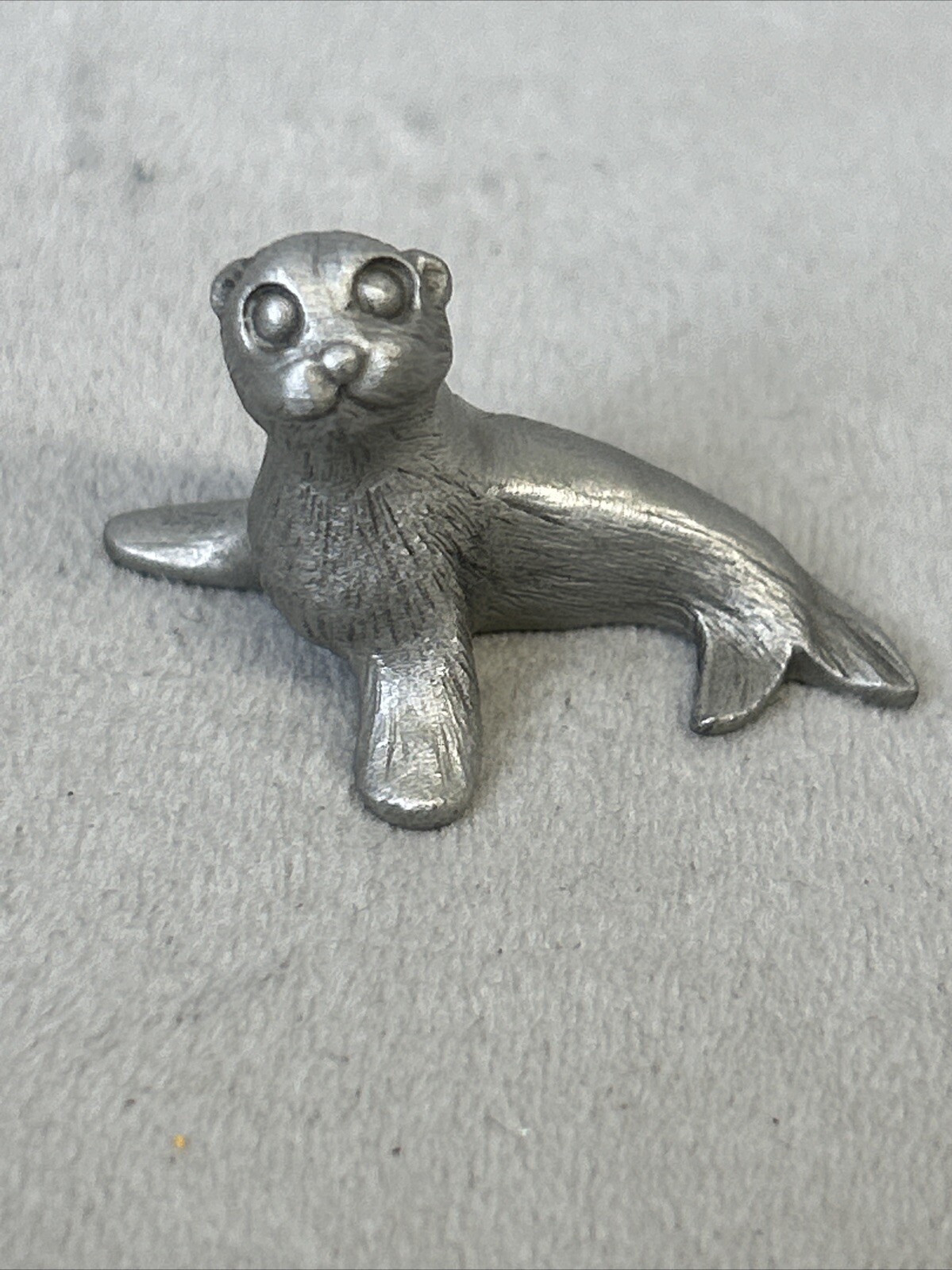 Pewter Seal Signed SCHMID 1978 Pewter Figurine Miniature Ocean Animal Figure