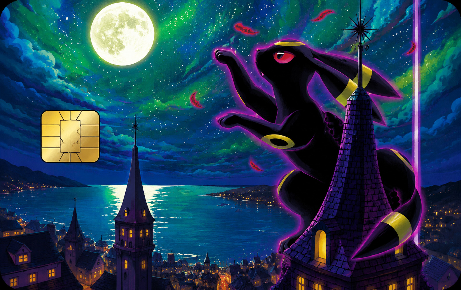 Moonbreon Umbreon Inspired Premium Credit Card Skin Sticker | Vinyl Decal