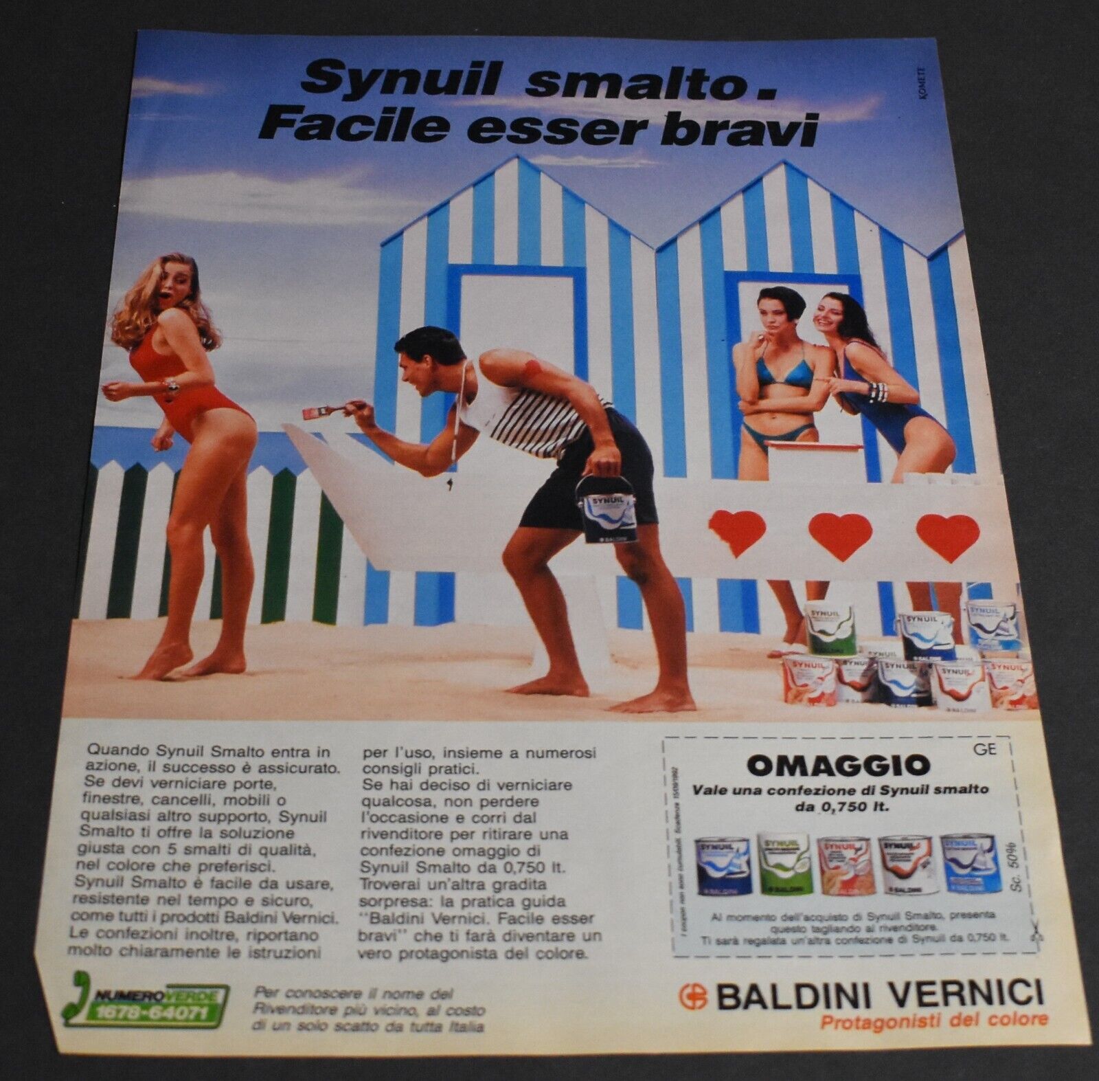 1992 Print Ad Synuil Enamel Paint Sexy Beach Scene Blonde Art Nail Polish Pinup
