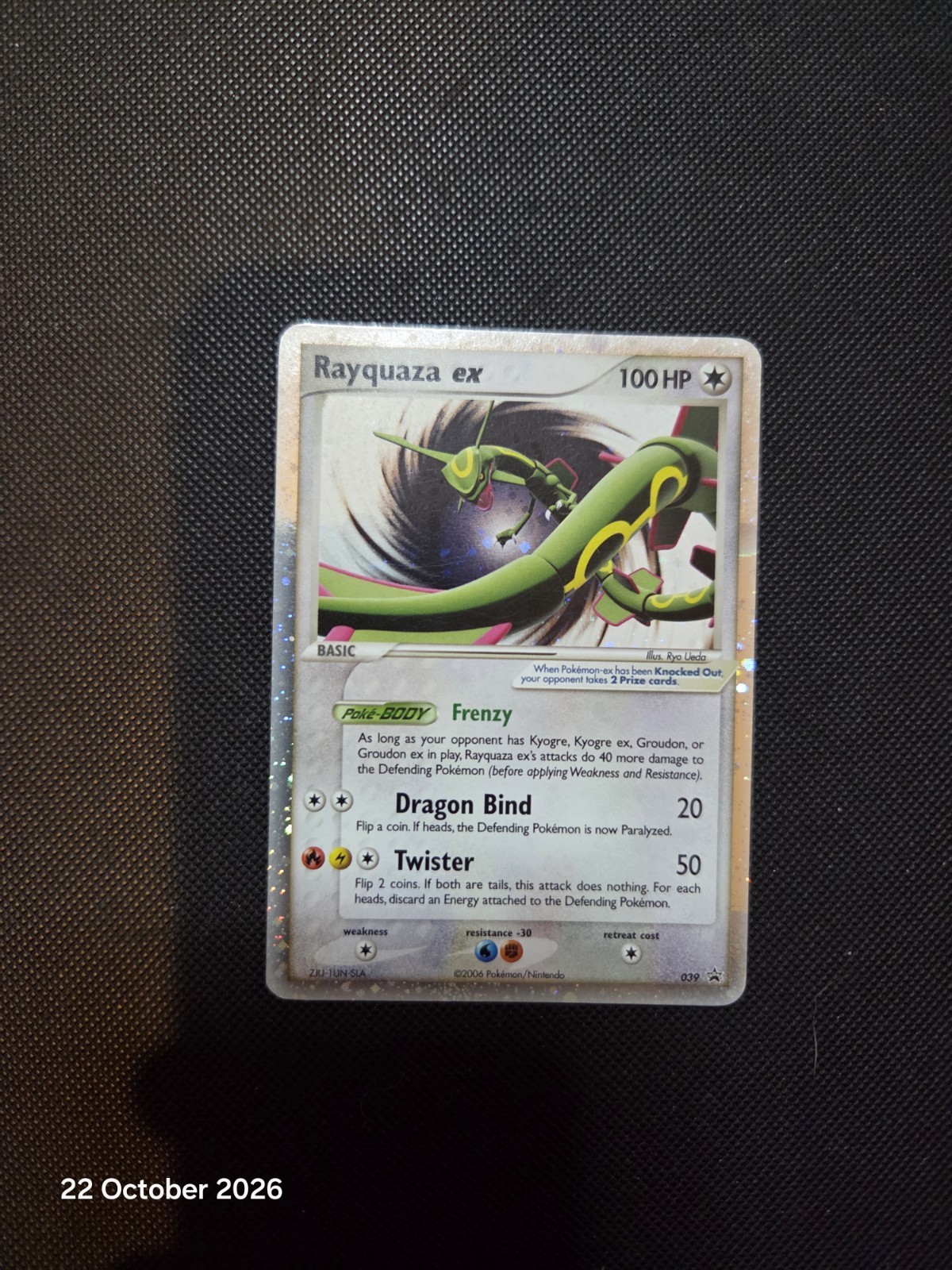 Nintendo Pokemon TCG Rayquaza ex 039/107 EX Deoxys Holo Rare English 2006 100HP
