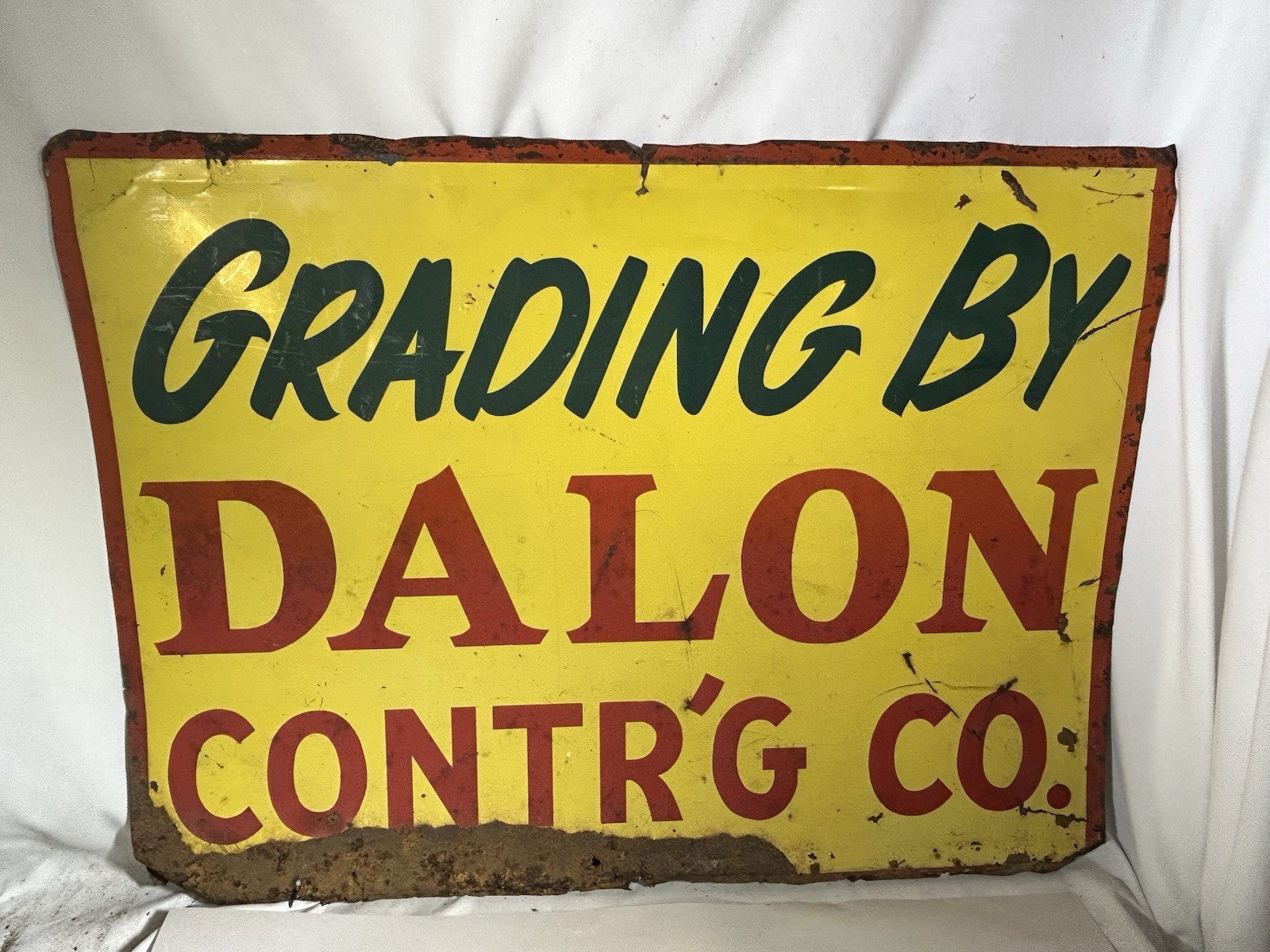 Vintage Grading Dalon Contracting Contr\'g Co Company Metal Advertising Sign