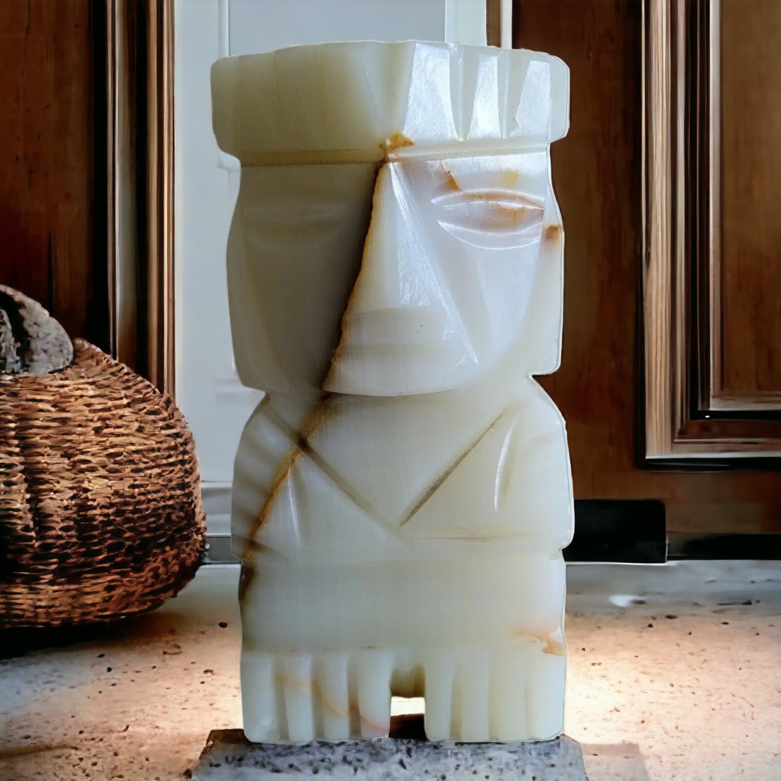 Aztec Mayan Warrior Carved Quartz Sculpture Bookend 8x5 Vintage READ Aztec Mayan Warrior Carved Quartz Sculpture Bookend 8x5 Vintage READ