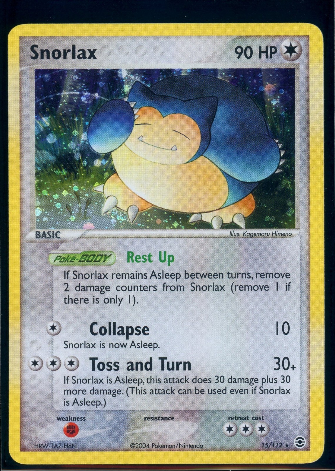 Pokemon EX FIRERED&LEAFGREEN - #15/112 Snorlax - Holo - ENG - Near Mint