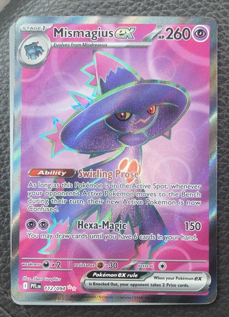 NM Mismagius ex Full Art Pokémon Phantasmal Flames 112/094 READY TO GRADE 