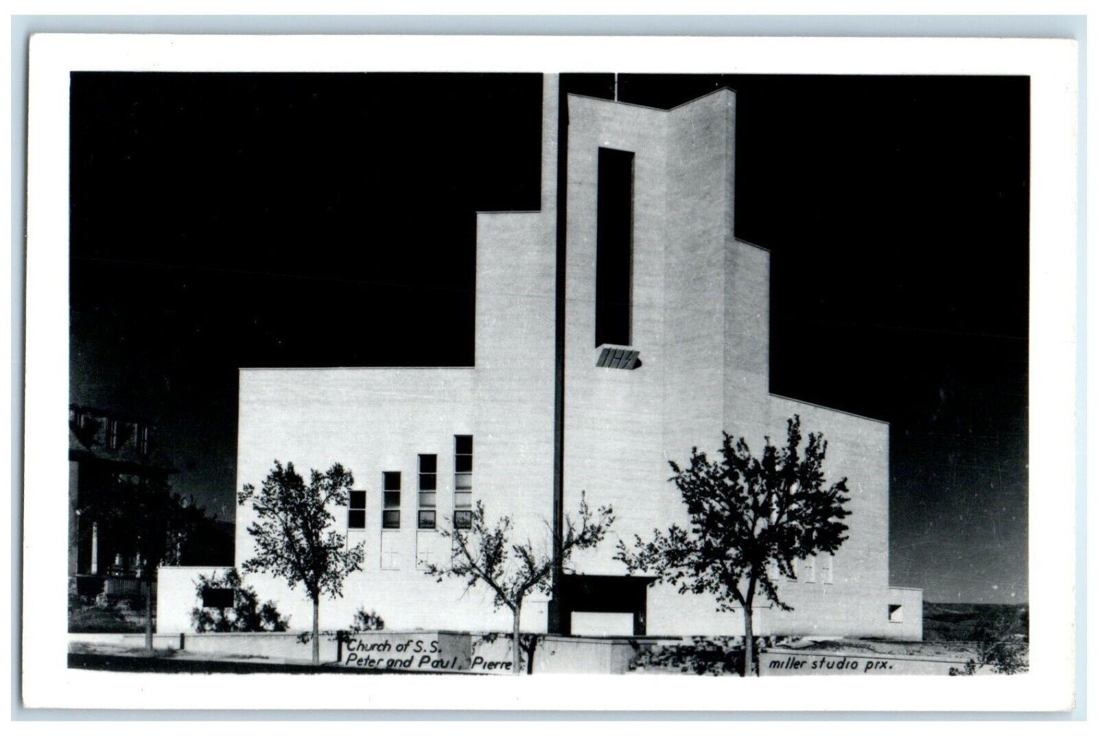 c1950's Church Of  SS Peter And Paul Pierre South Dakota SD RPPC Photo Postcard