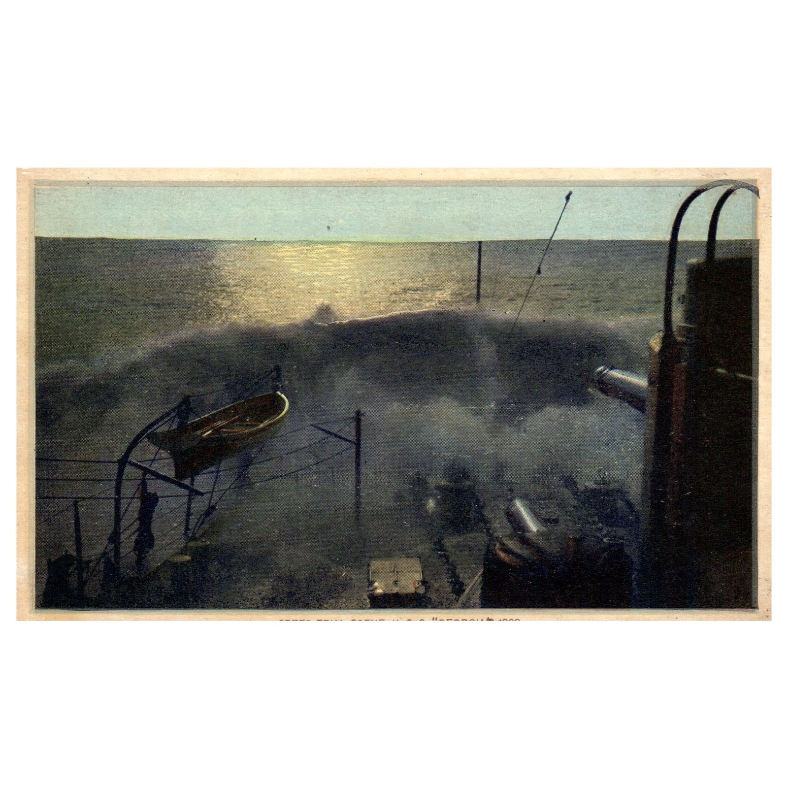 Speed Trial Scene USS Georgia 1908 - Original Postcard P3-10