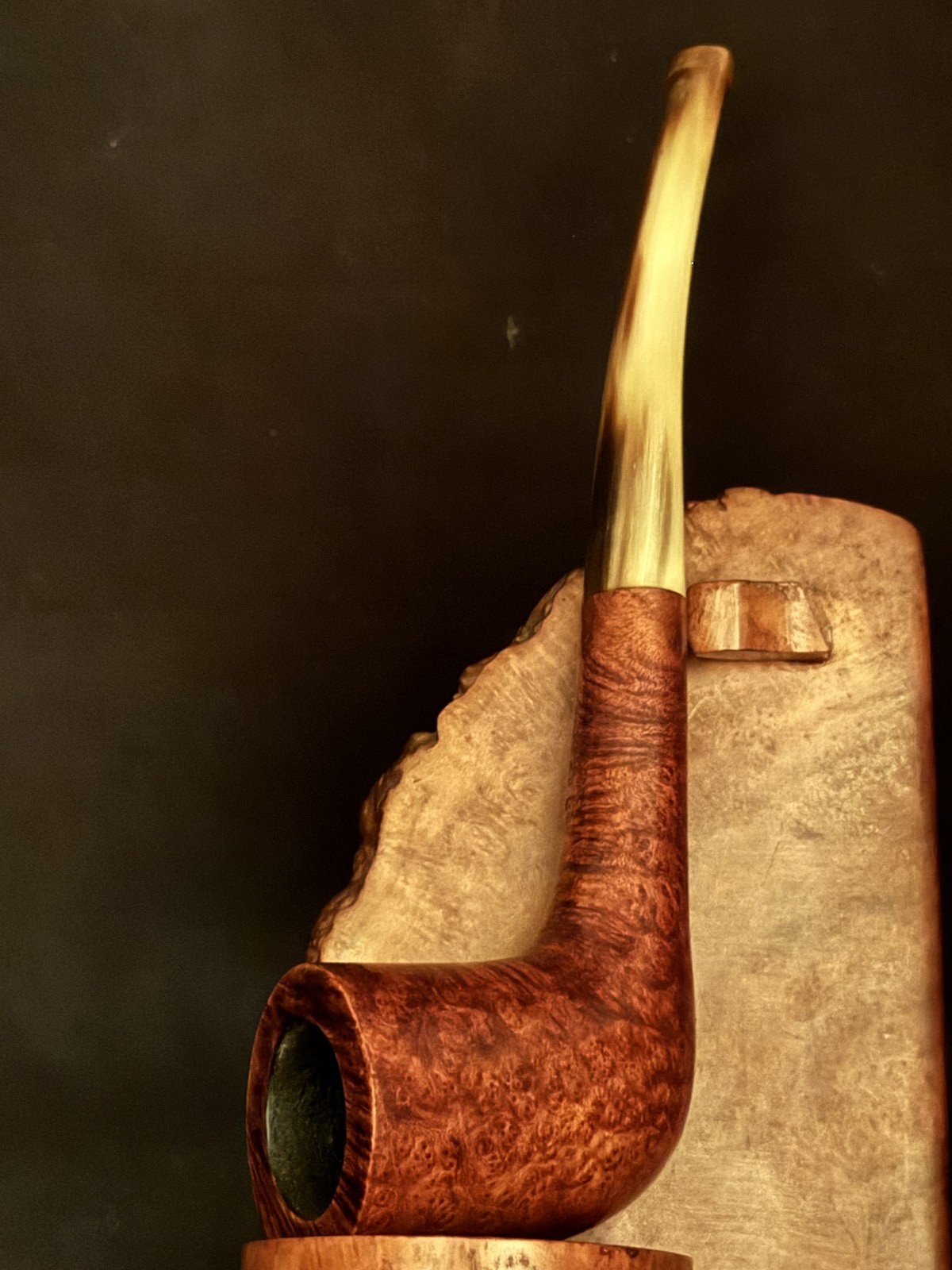 Steel's (2062) Pat no 8304 Smooth Straight Zulu Briar Pipe, Fishtail Stem