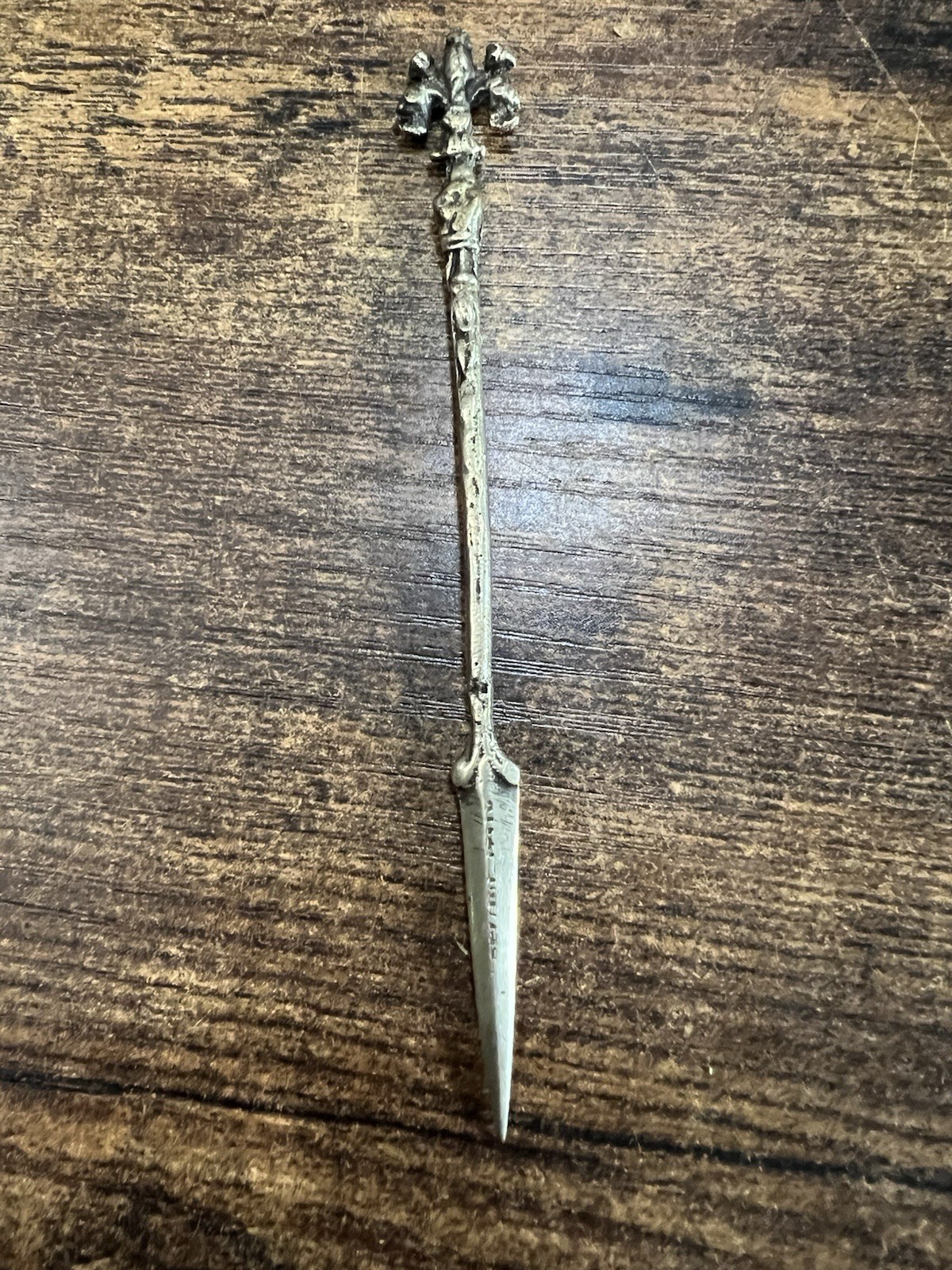 Vintage 5” Fleur De Lis Letter Opener Engraved Dated Souvenir