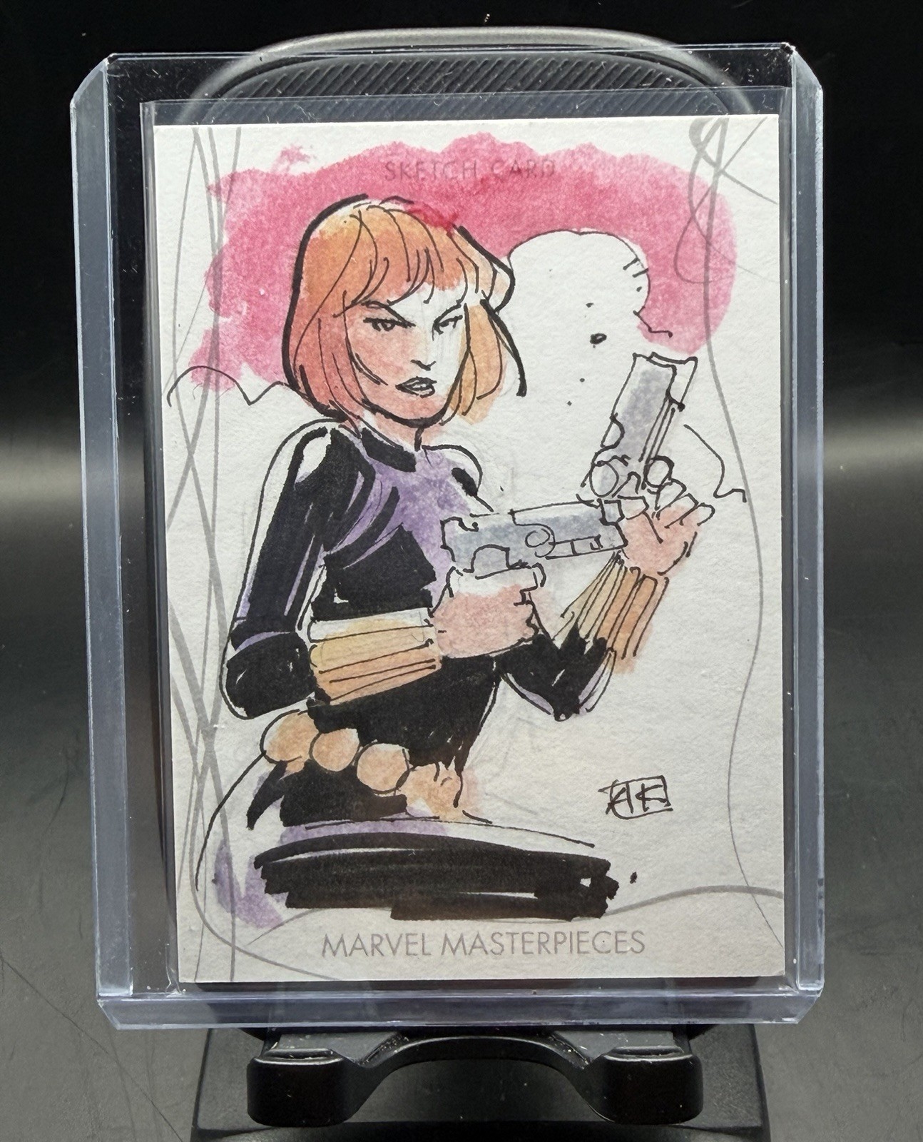 2020 Upper Deck Marvel Masterpieces Black Widow 1/1 Sketch Aprik Artist Auto