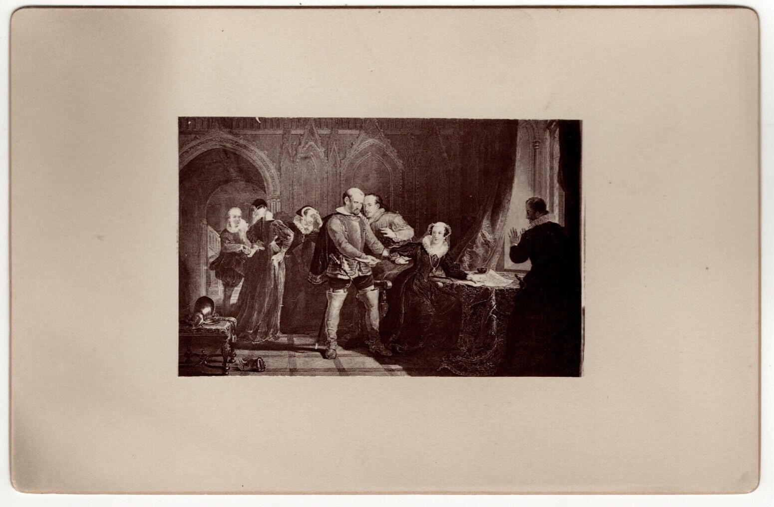 Mary Queen of Scots Abdication Antique Cabinet Card Albumen Print 1870s