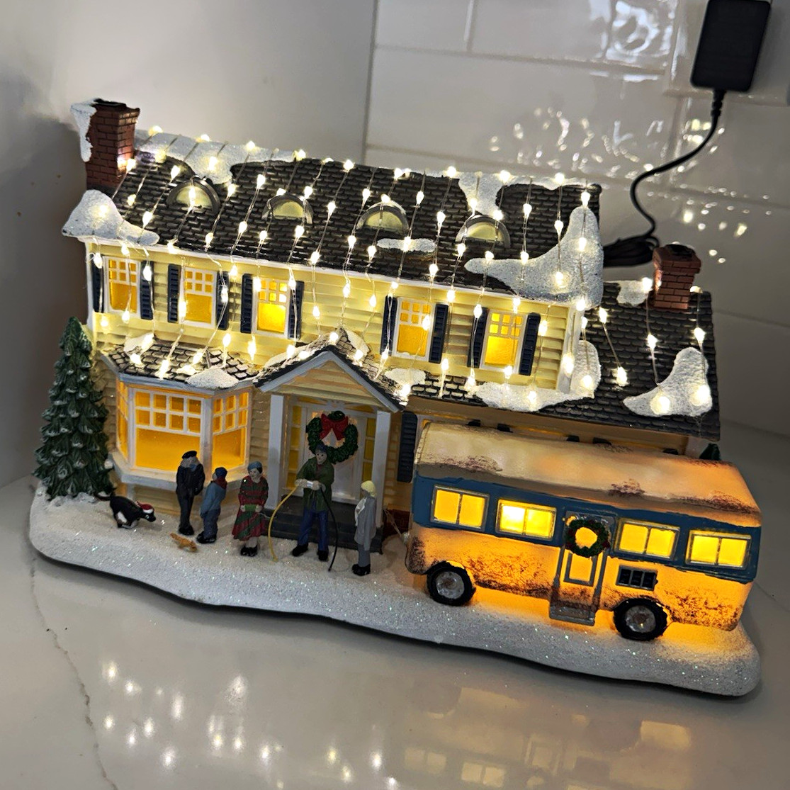 National Lampoons Christmas Vacation Christmas Village Scene. WB Holiday.