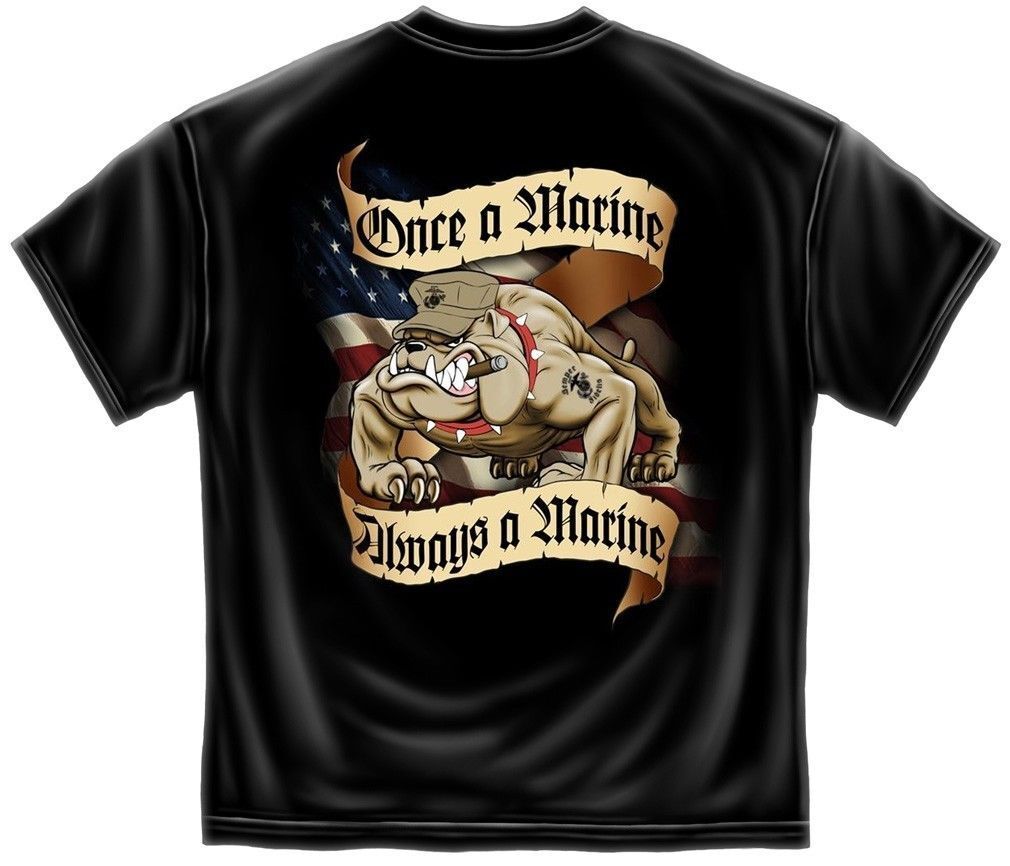 NEW Erazor Bits Bulldog Once A Marine Always A Marine Corps. Black Shirt Small