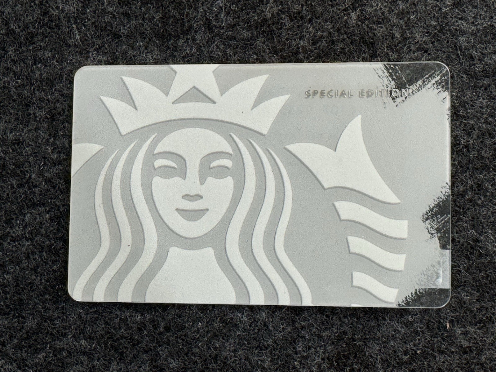 Starbucks Special Edition Frosted Clear Siren Logo Collectible Gift Card