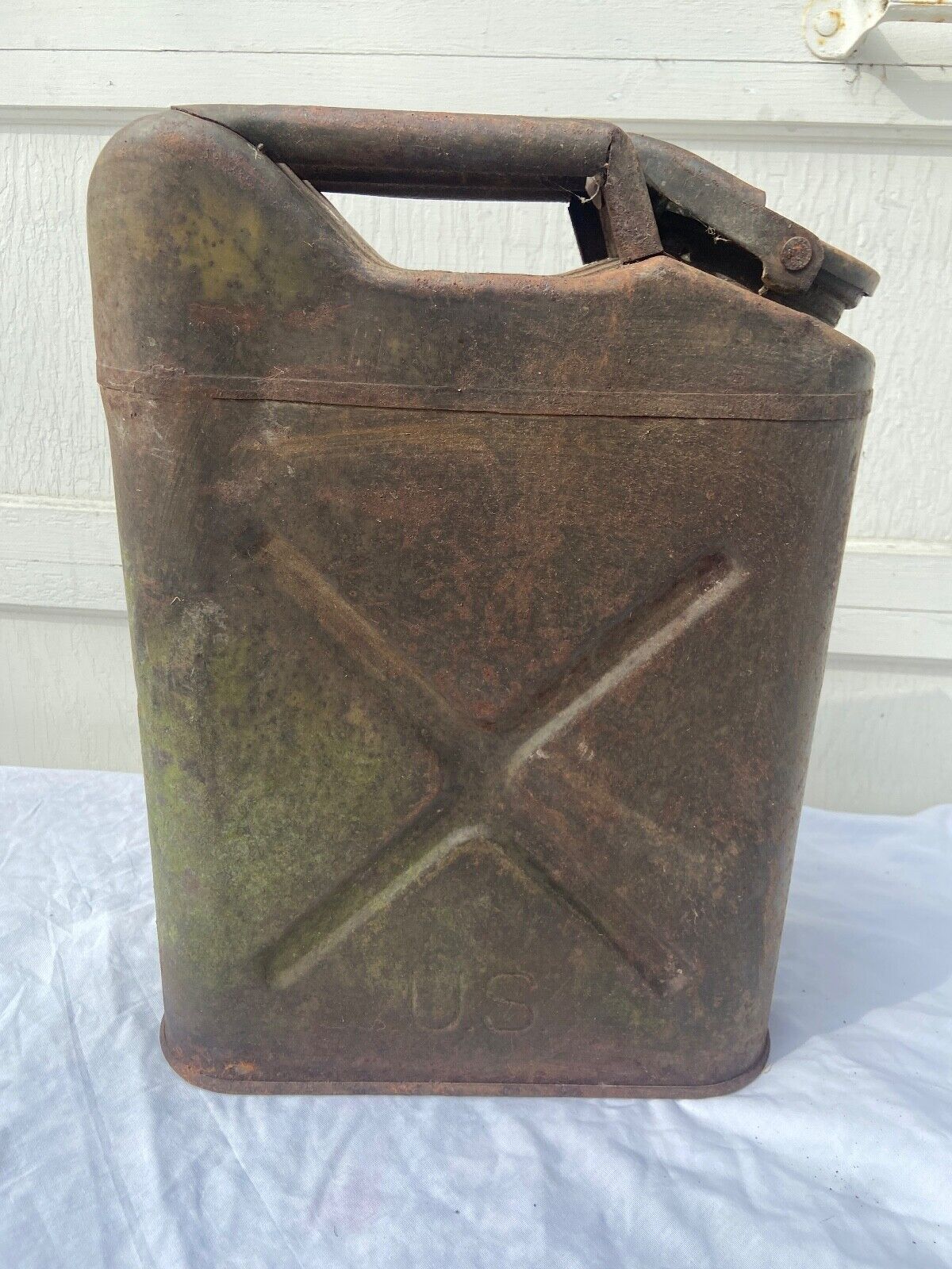 Vintage 1951 GP & F Co. US Army Jeep Green Metal Water Jerry Can Army Military