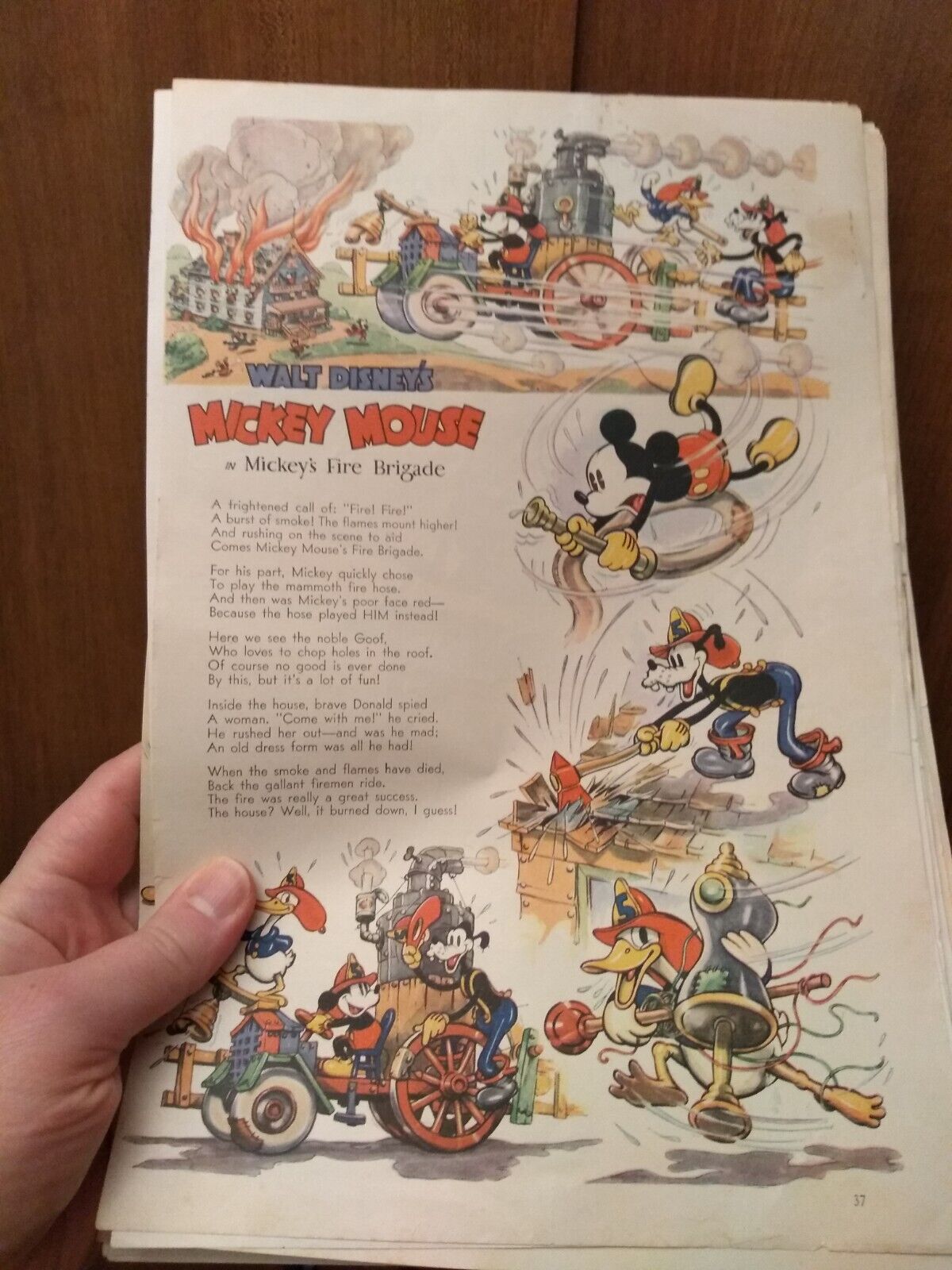 vintage disney comic pages from magazines 1930s Mickey Mouse, Silly Symphony lot