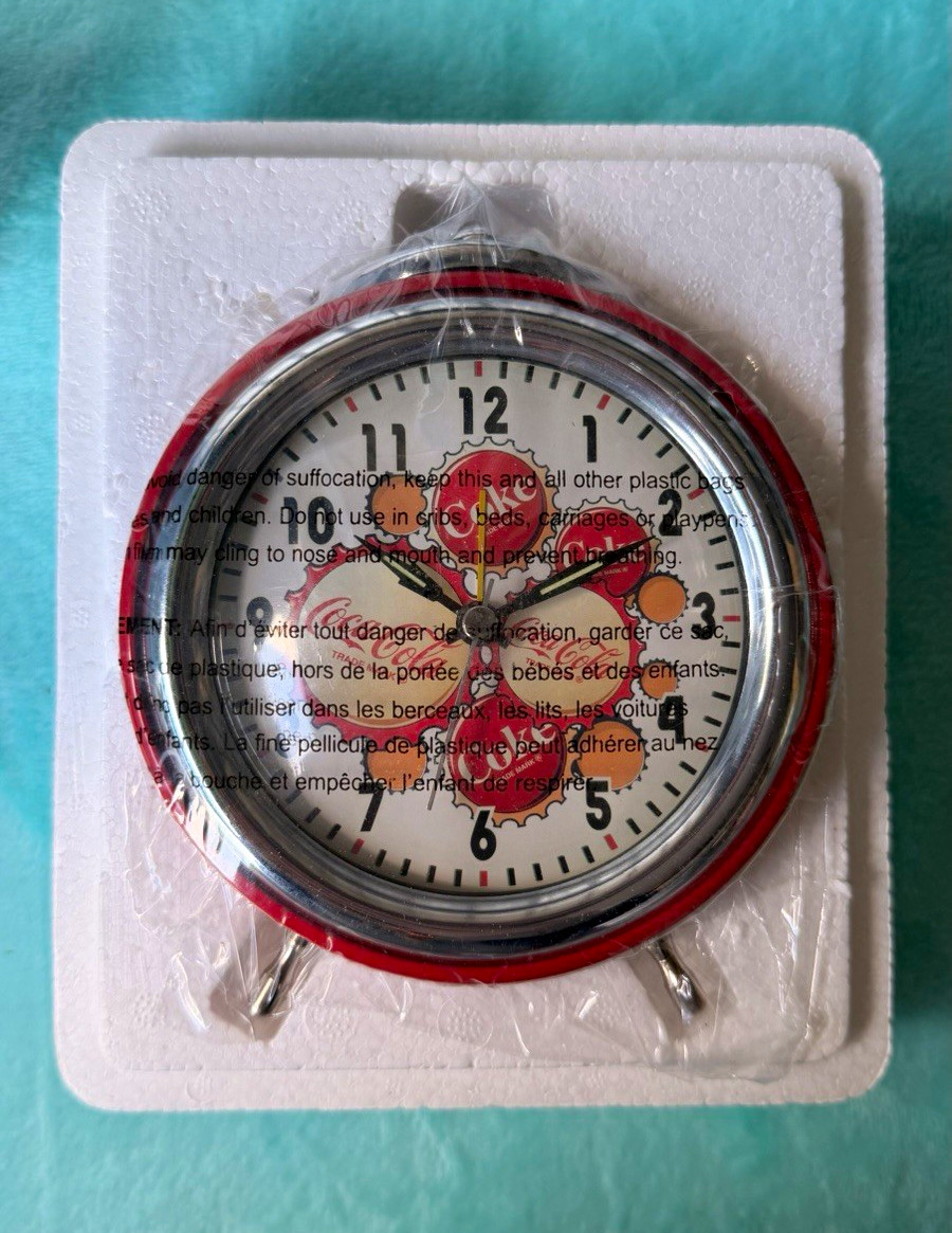 Coca-Cola Advertising Alarm Clock Red/Silver/White Soda Theme