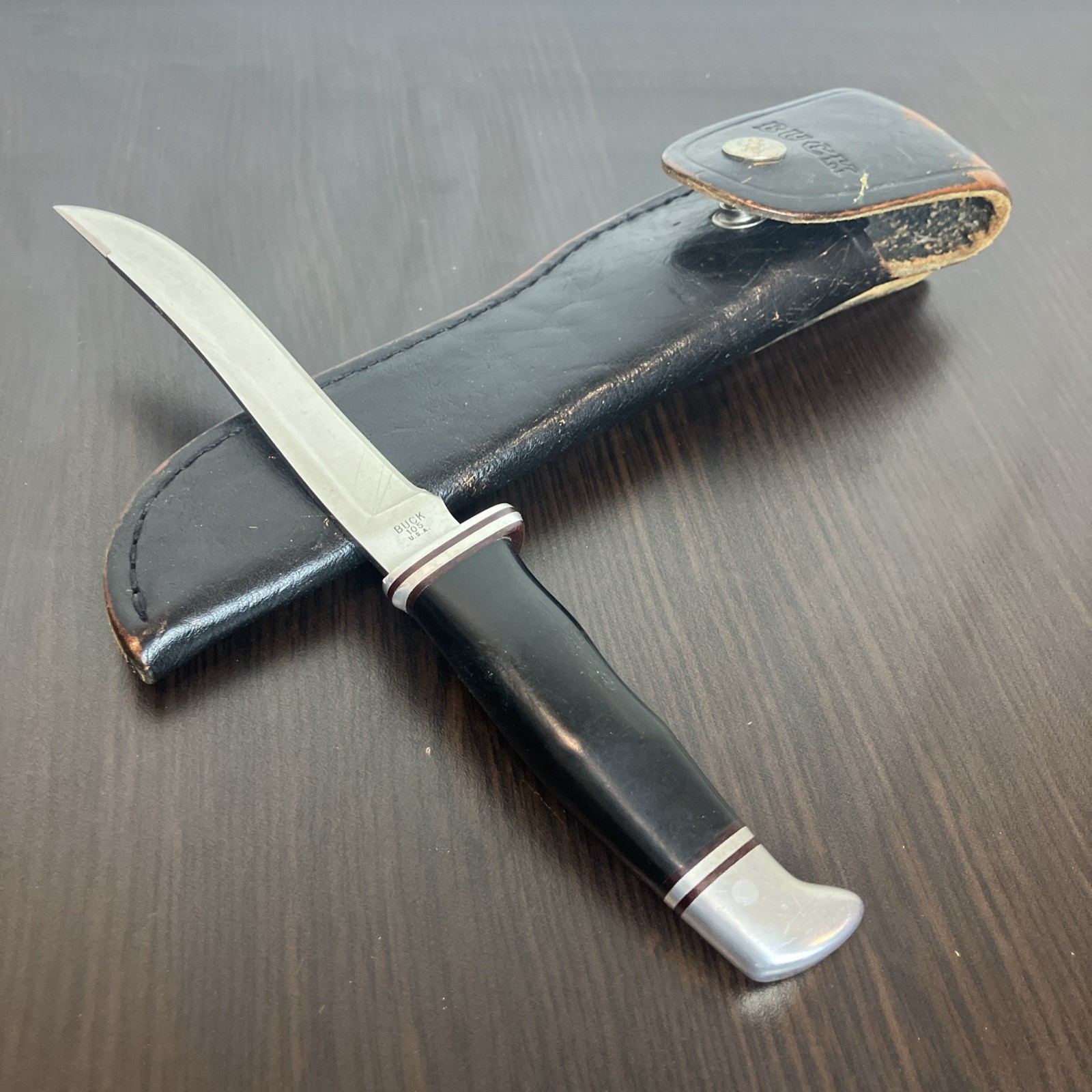 Vintage Buck USA 105 Pathfinder Knife w/Buck Sheath-Pre Date Code-Minty